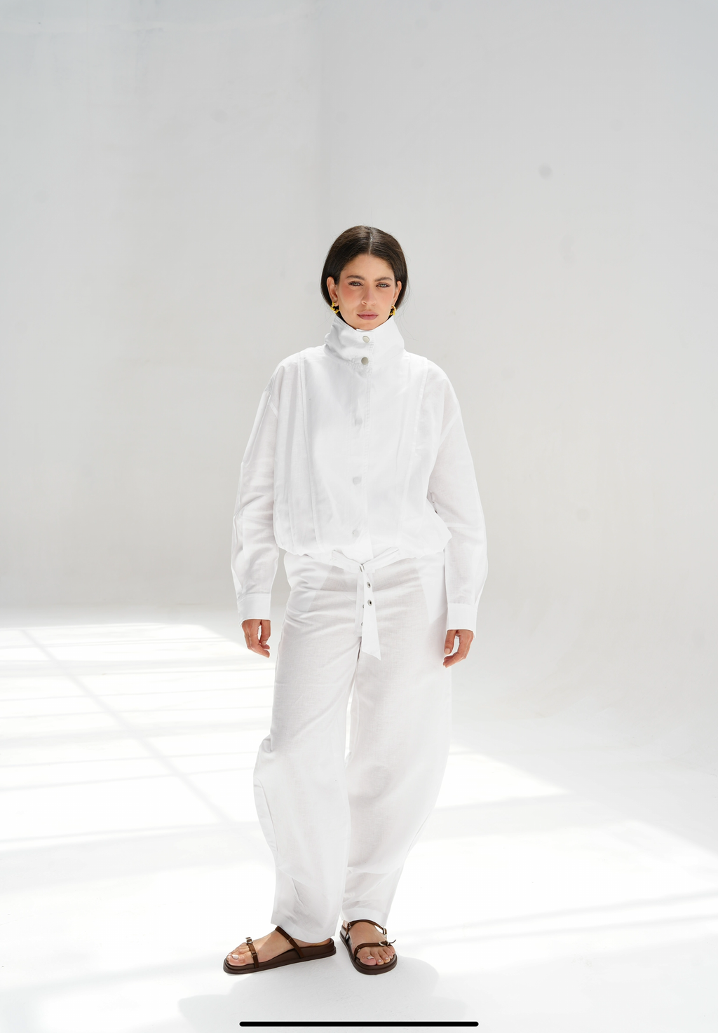 Balloon linen pants