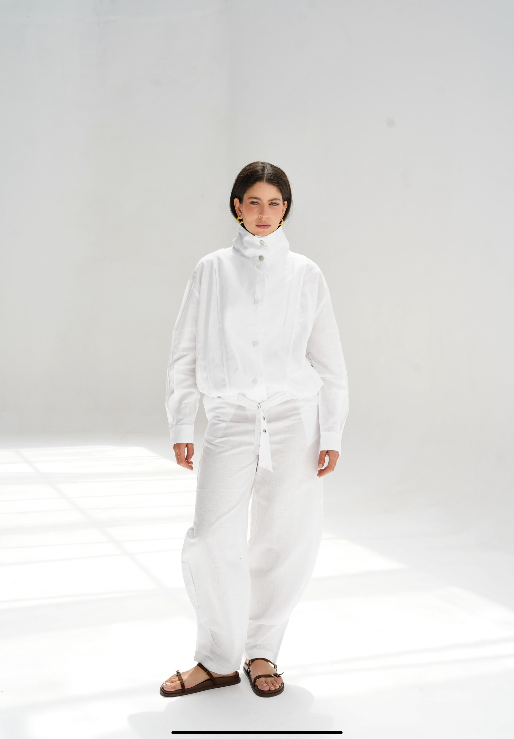 Balloon linen pants