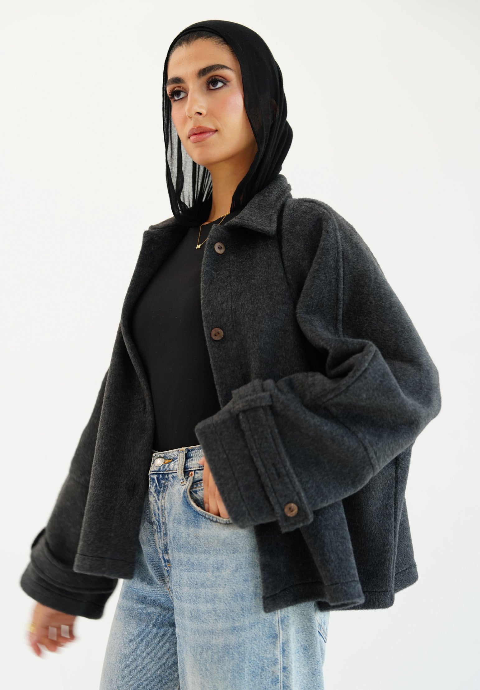 The Heavy Wool Trench - Dark gray