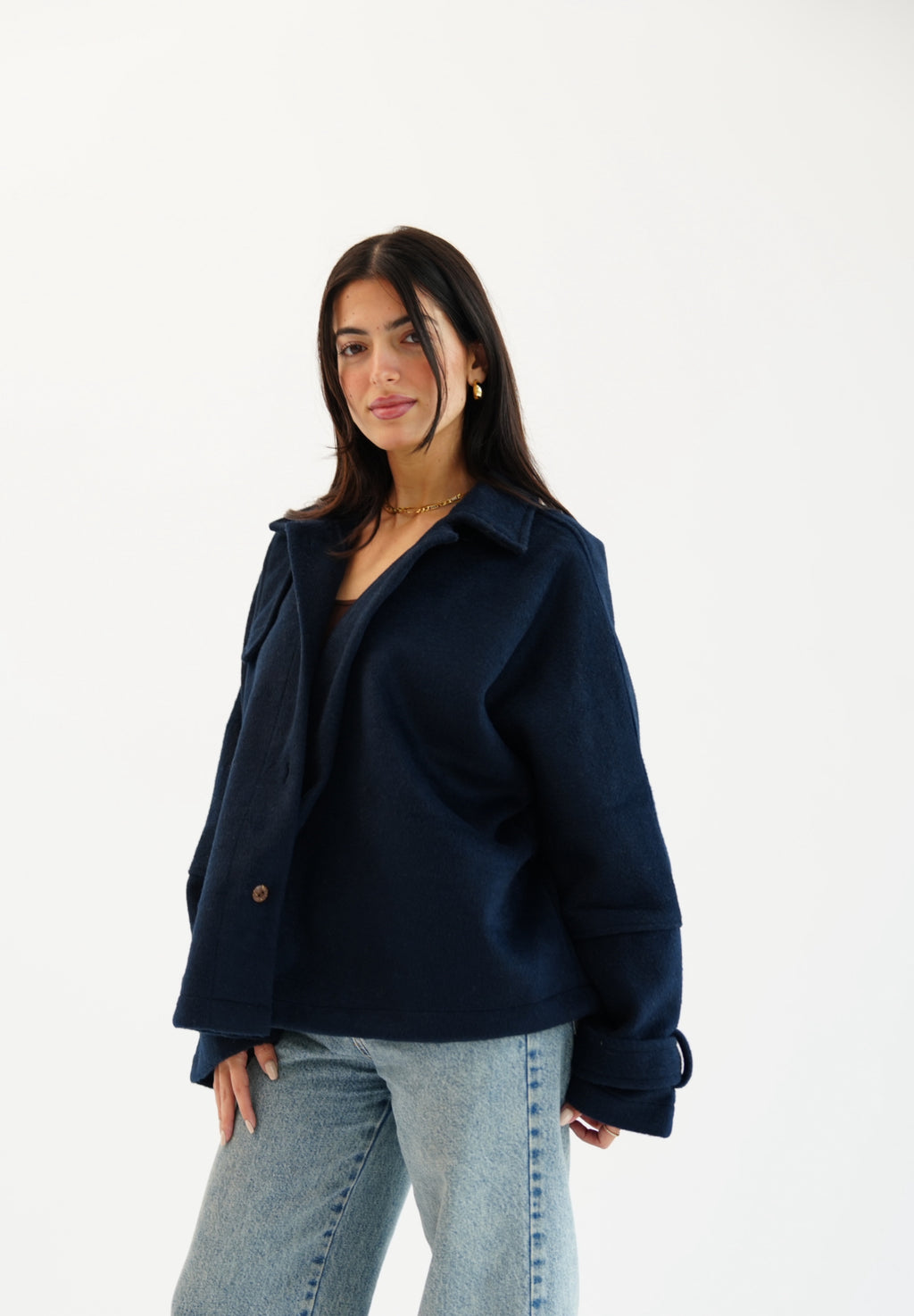 The Heavy Wool Trench - Navy