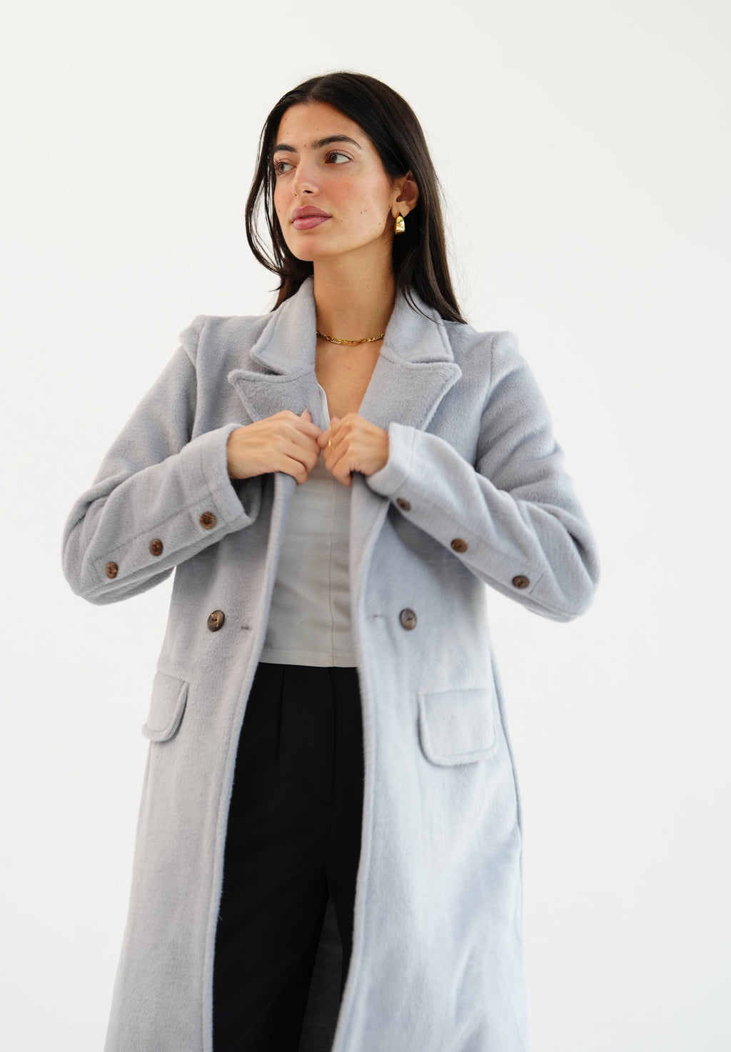Wool Coat - powder blue