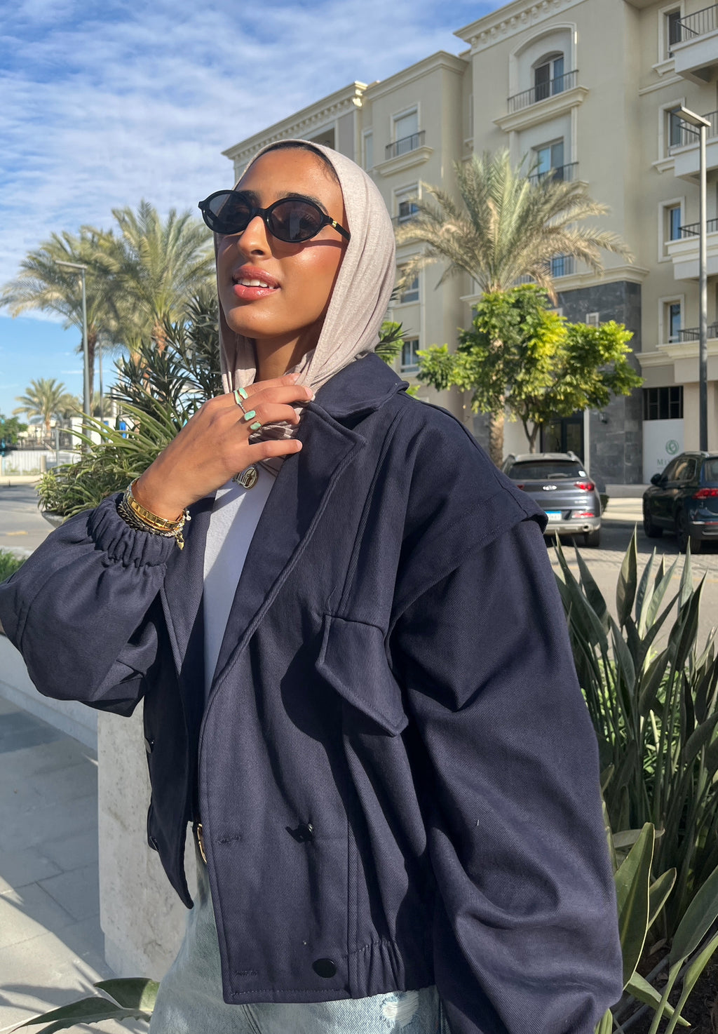 Ballon Jacket- Navy blue