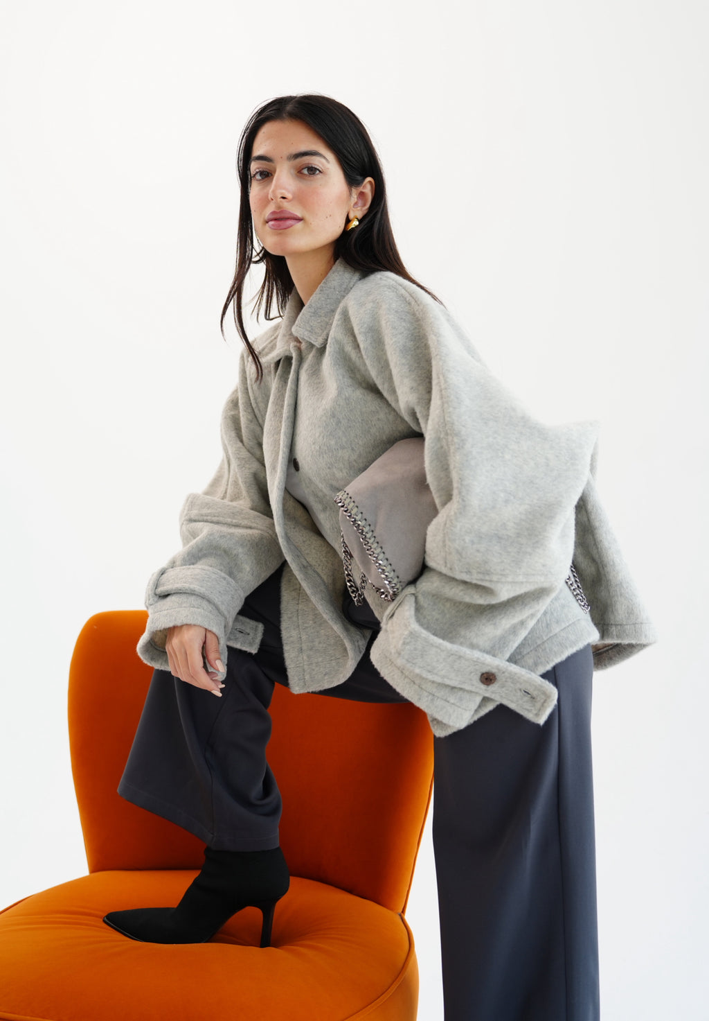 The Heavy Wool Trench  - gray