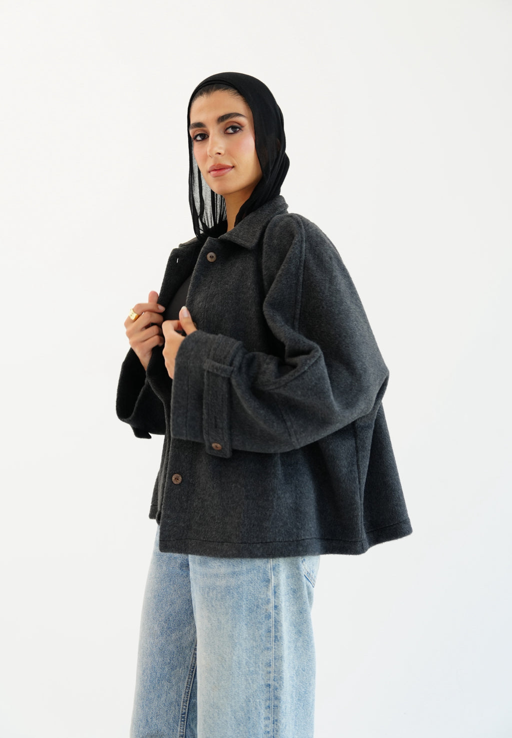 The Heavy Wool Trench - Dark gray