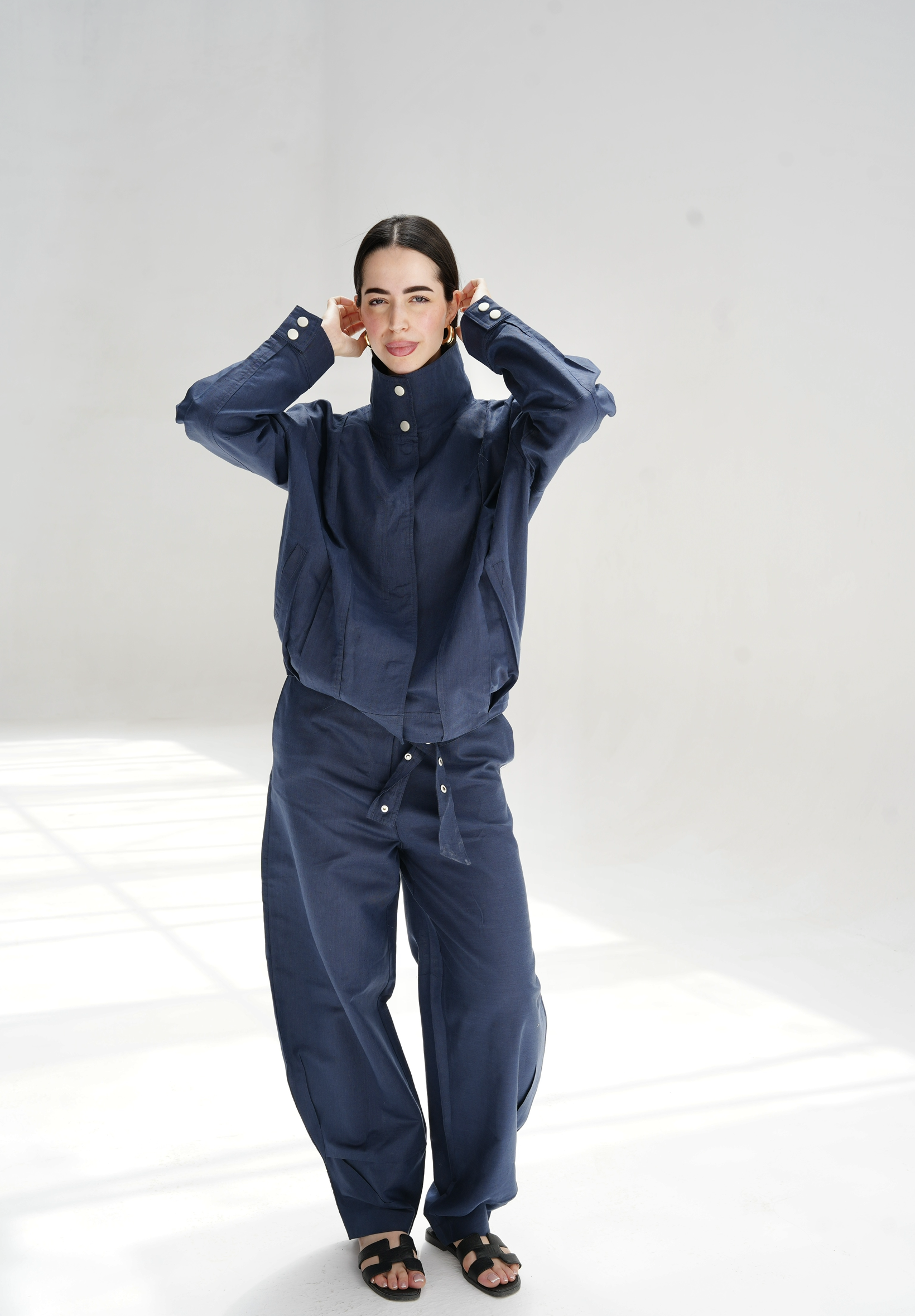 Balloon linen pants