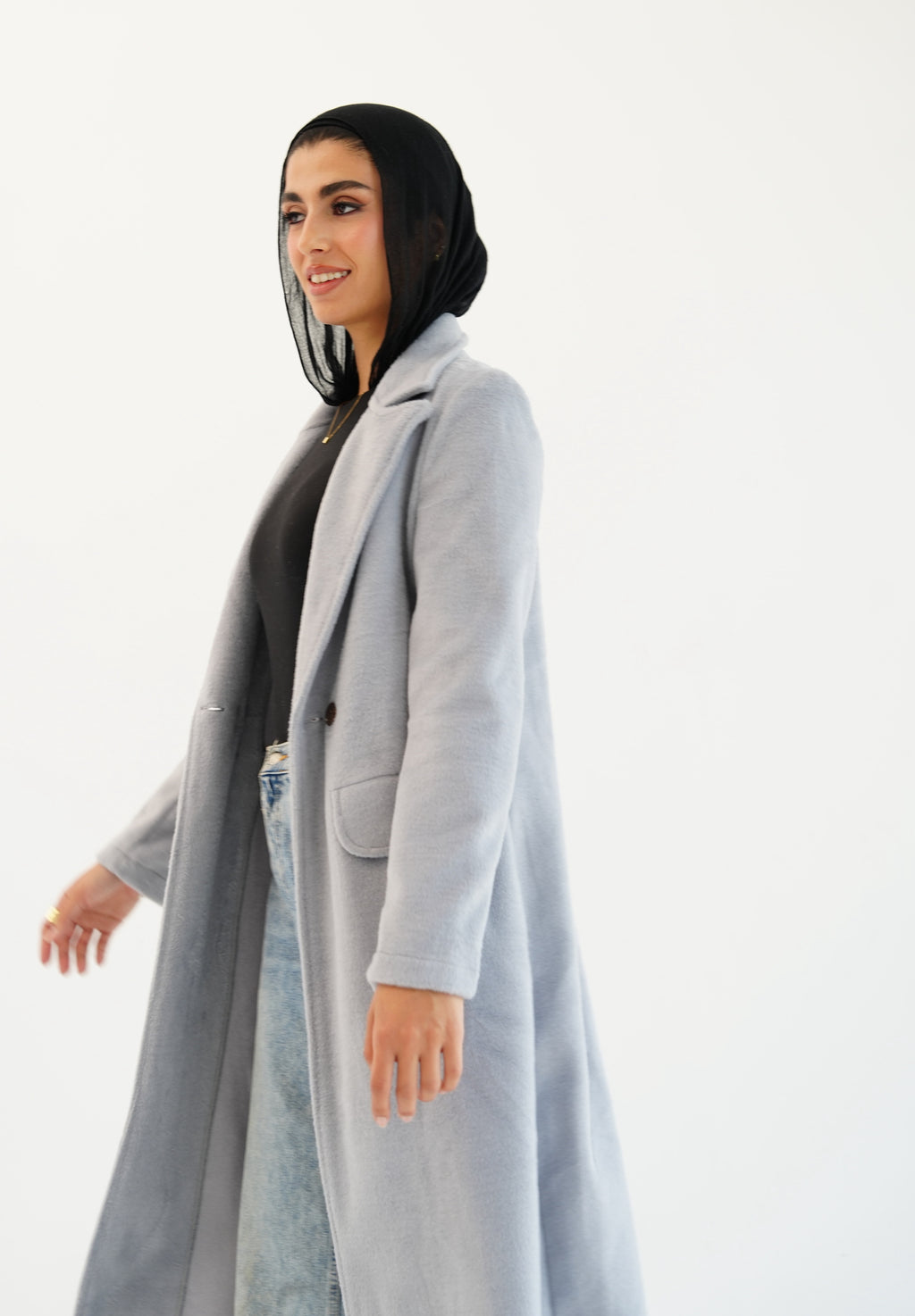 Wool Coat - powder blue