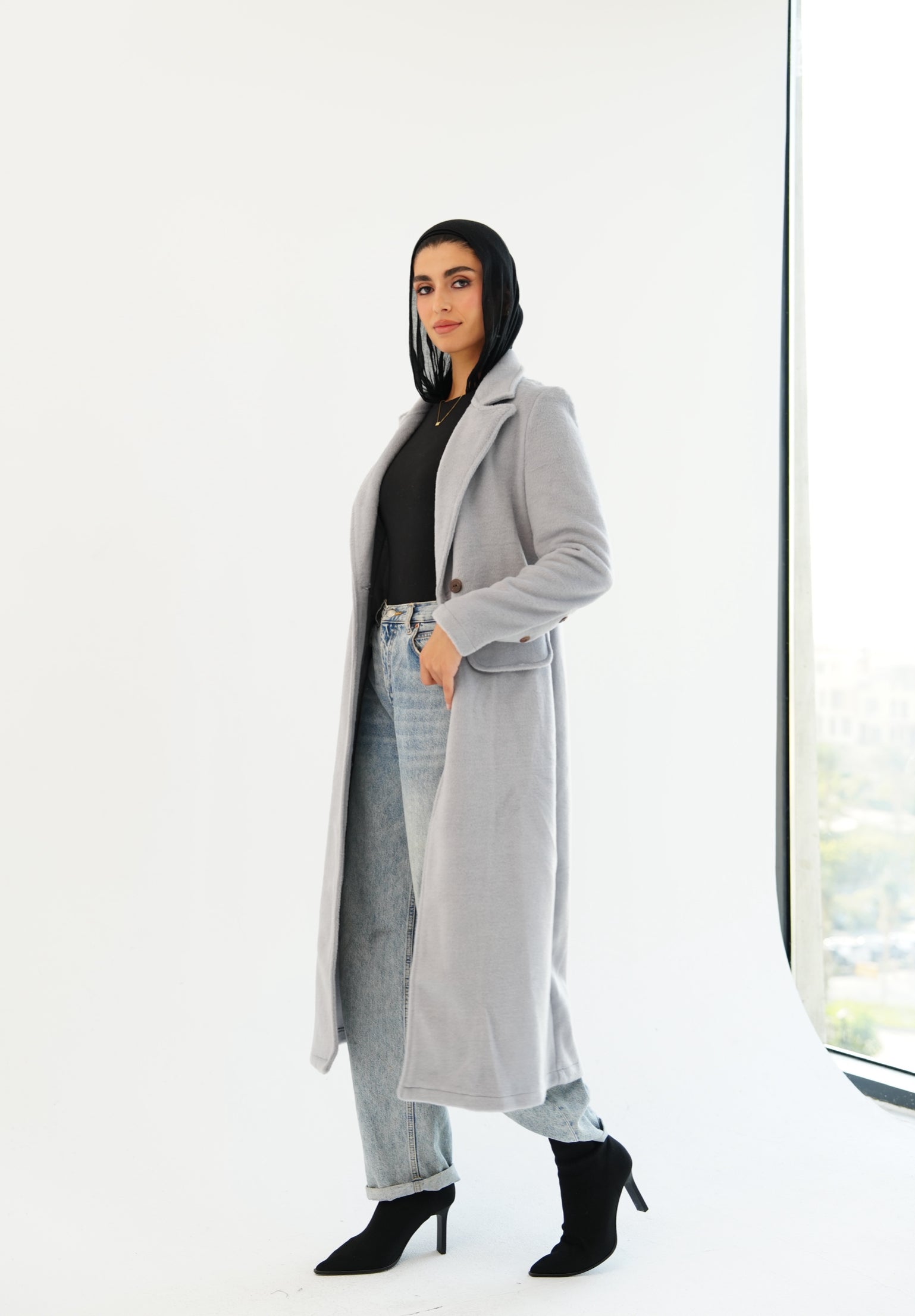 Wool Coat - powder blue