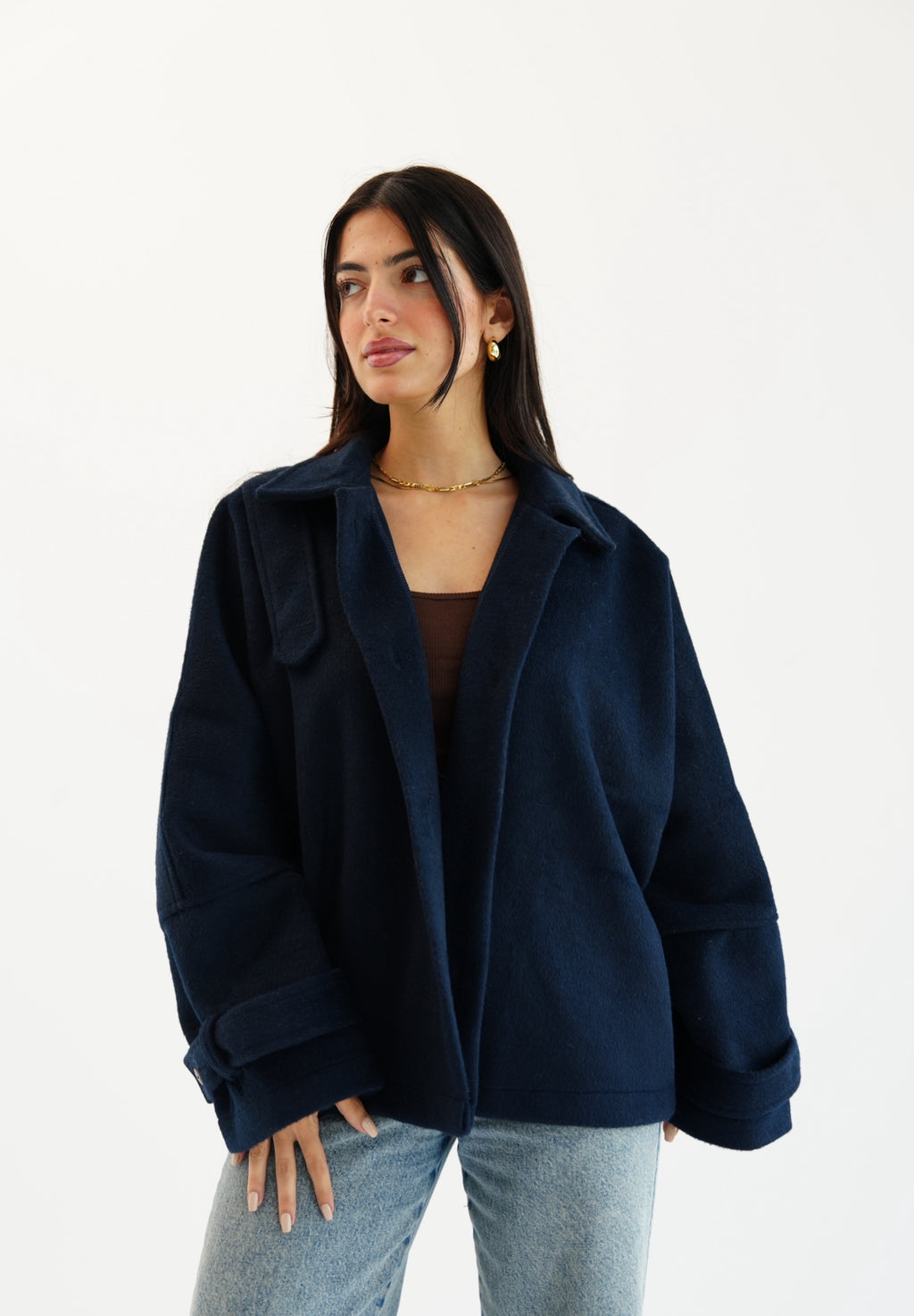 The Heavy Wool Trench - Navy