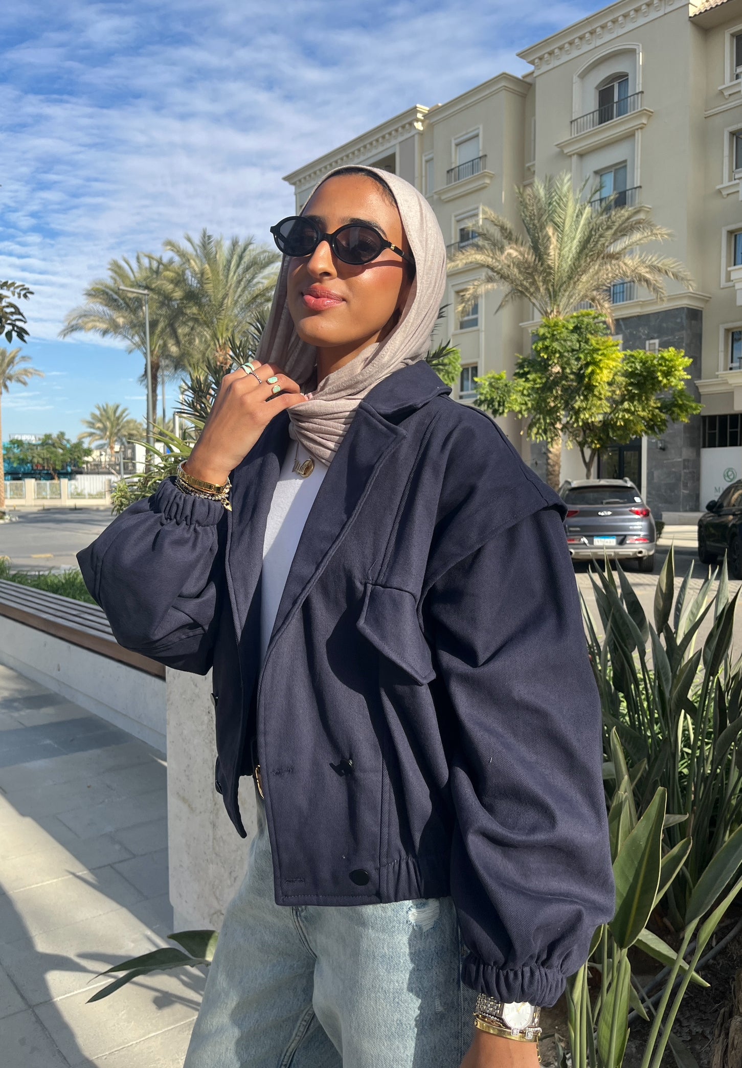 Ballon Jacket- Navy blue