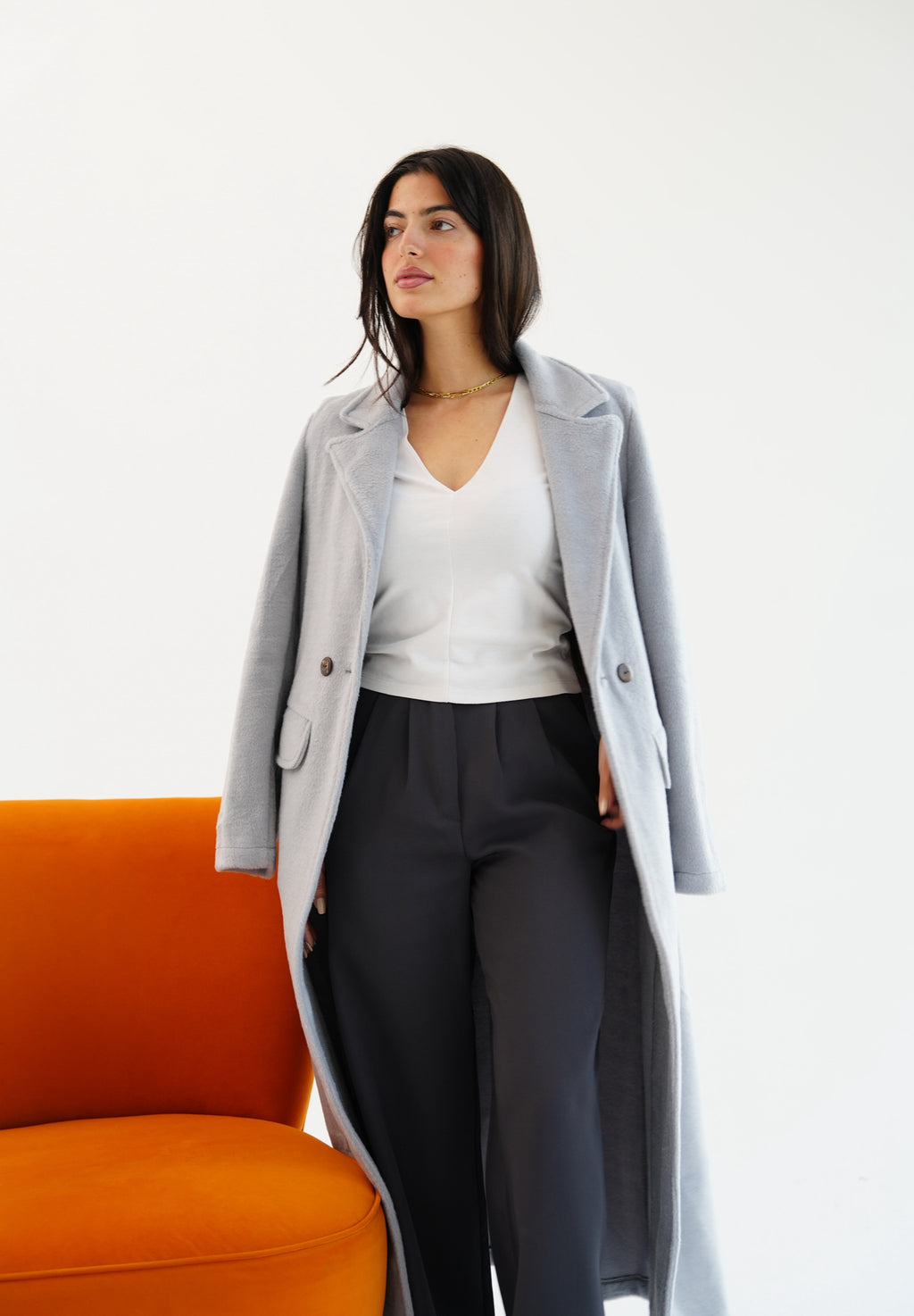 Wool Coat - powder blue