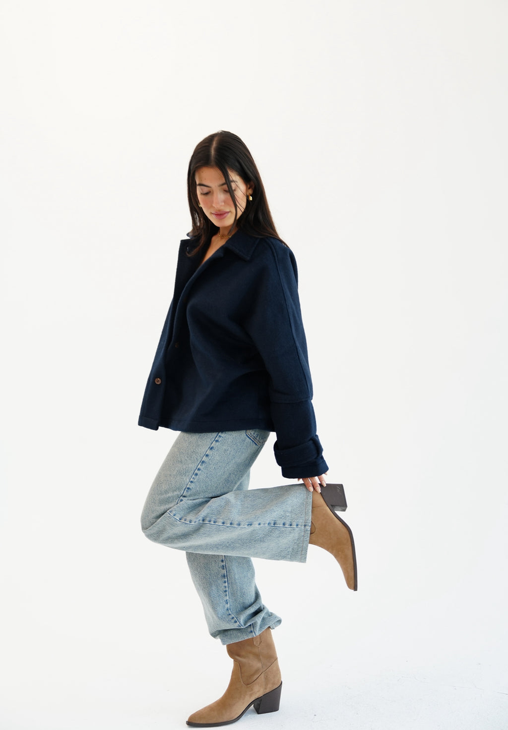 The Heavy Wool Trench - Navy