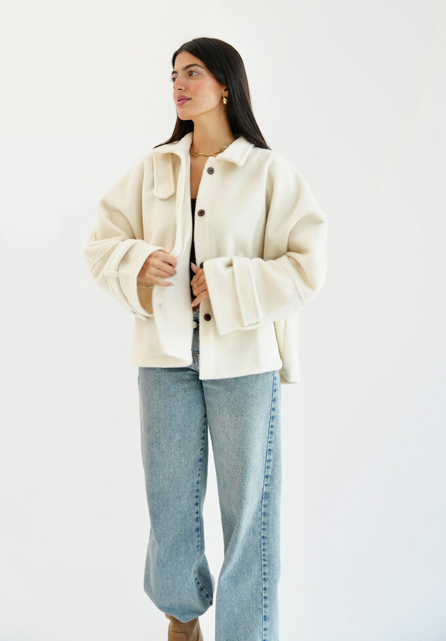 The Heavy Wool Trench- off white