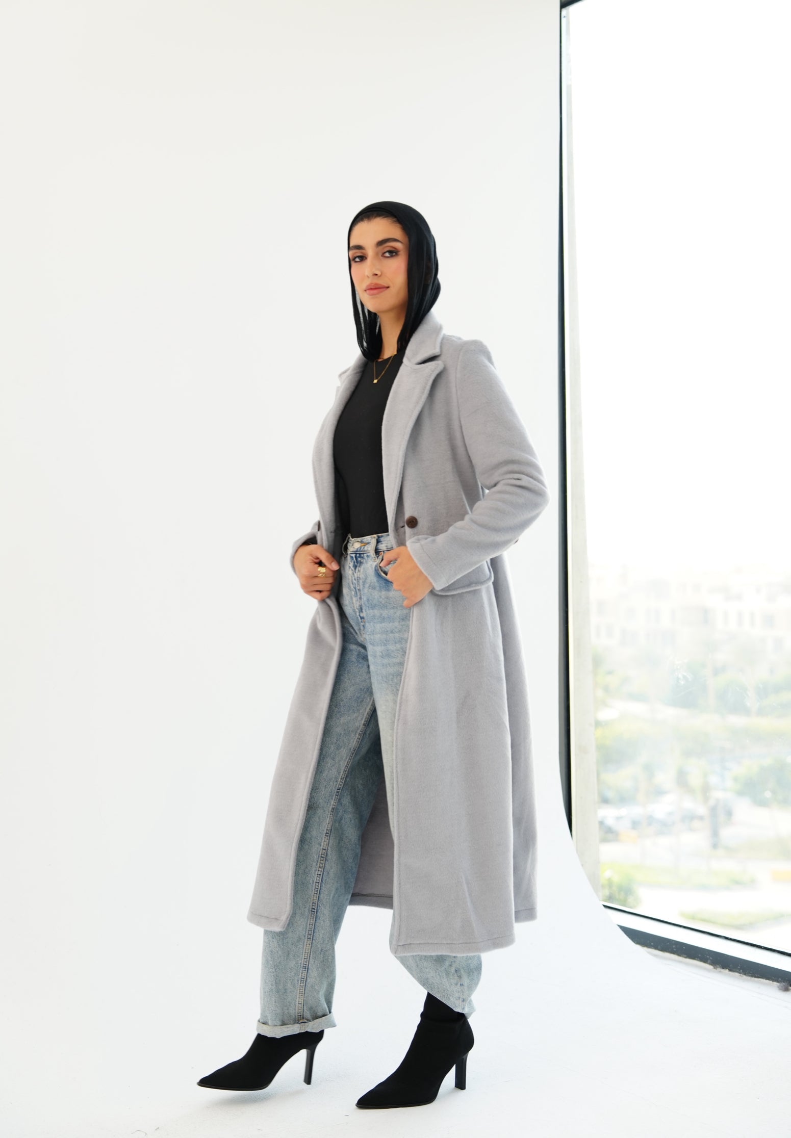 Wool Coat - powder blue