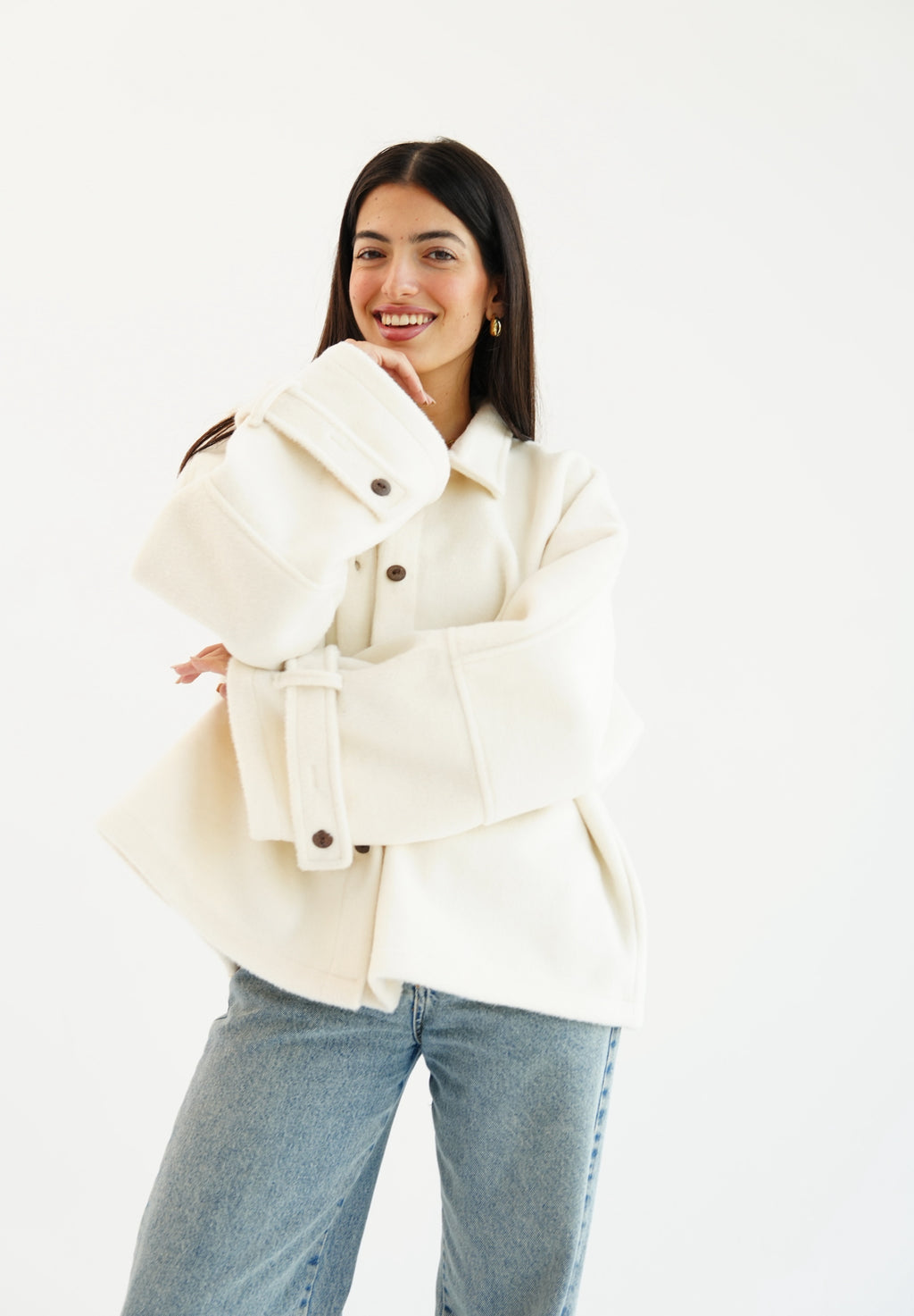 The Heavy Wool Trench- off white