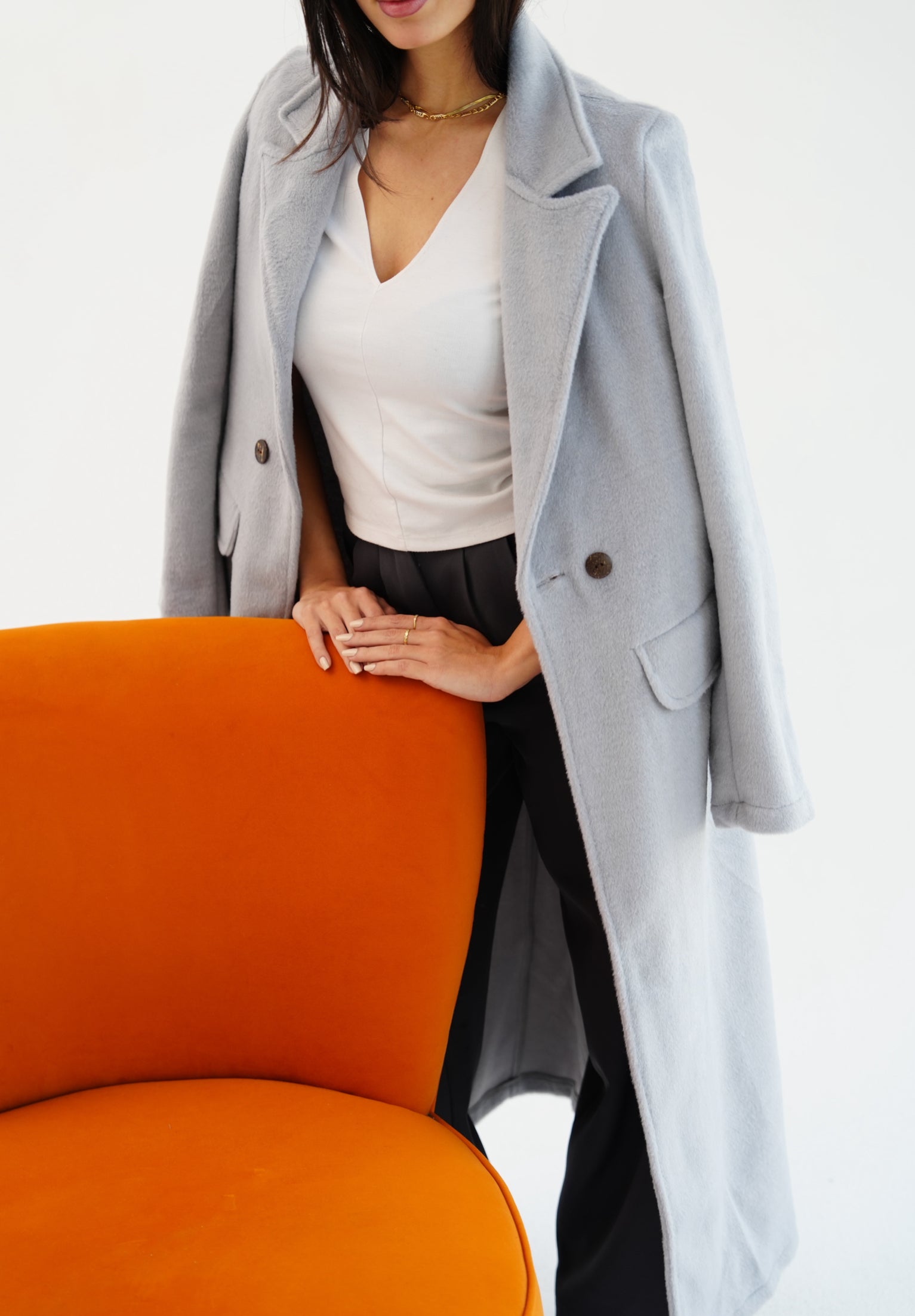 Wool Coat - powder blue