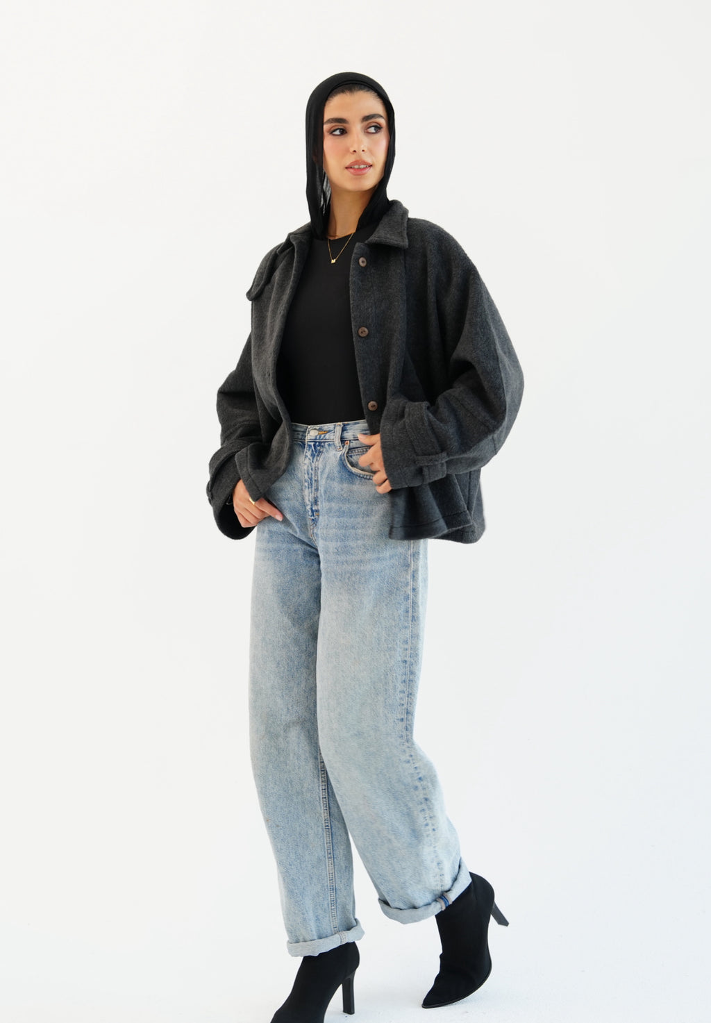 The Heavy Wool Trench - Dark gray