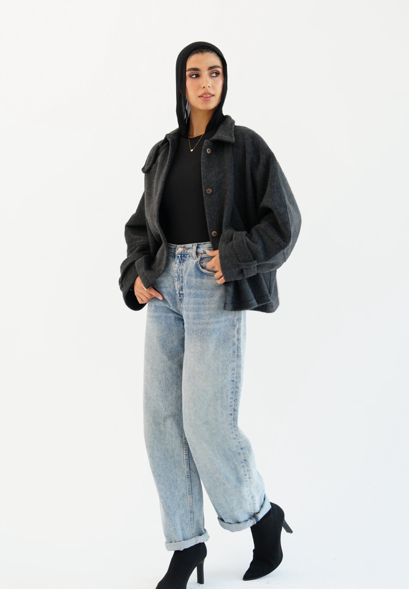 The Heavy Wool Trench - Dark gray