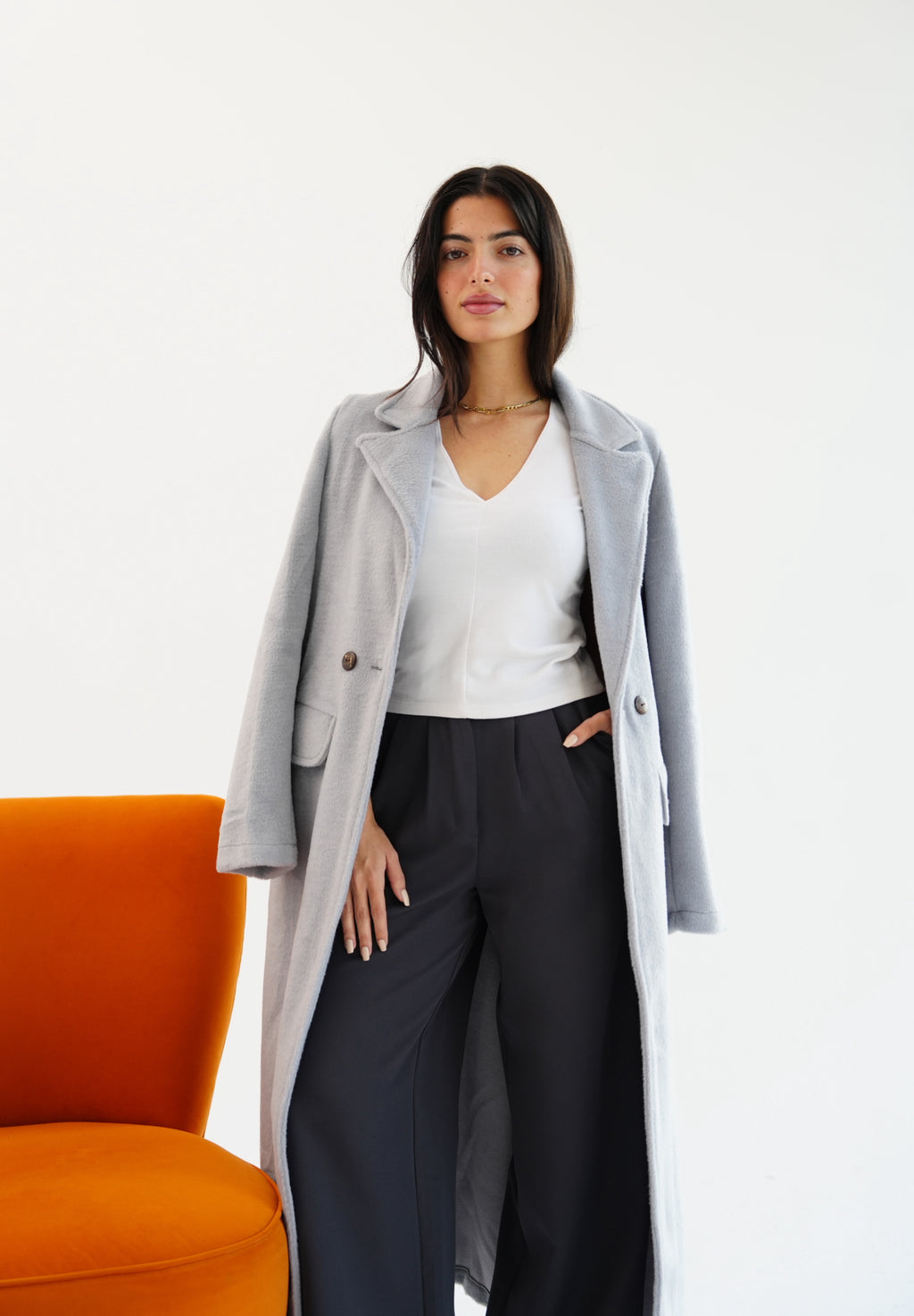 Wool Coat - powder blue