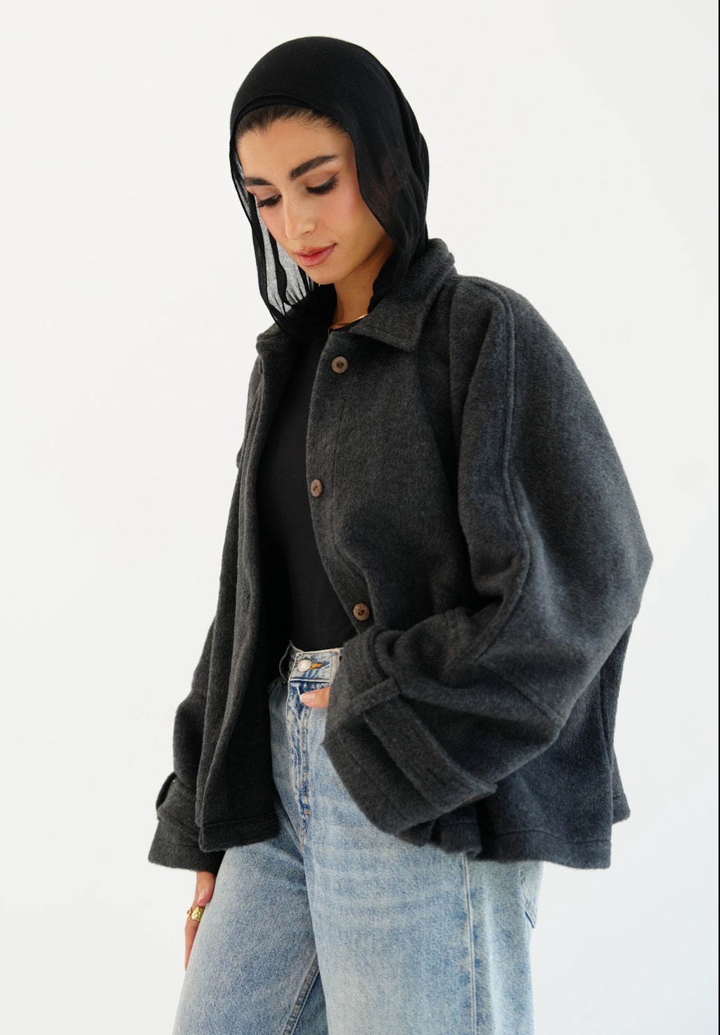 The Heavy Wool Trench - Dark gray