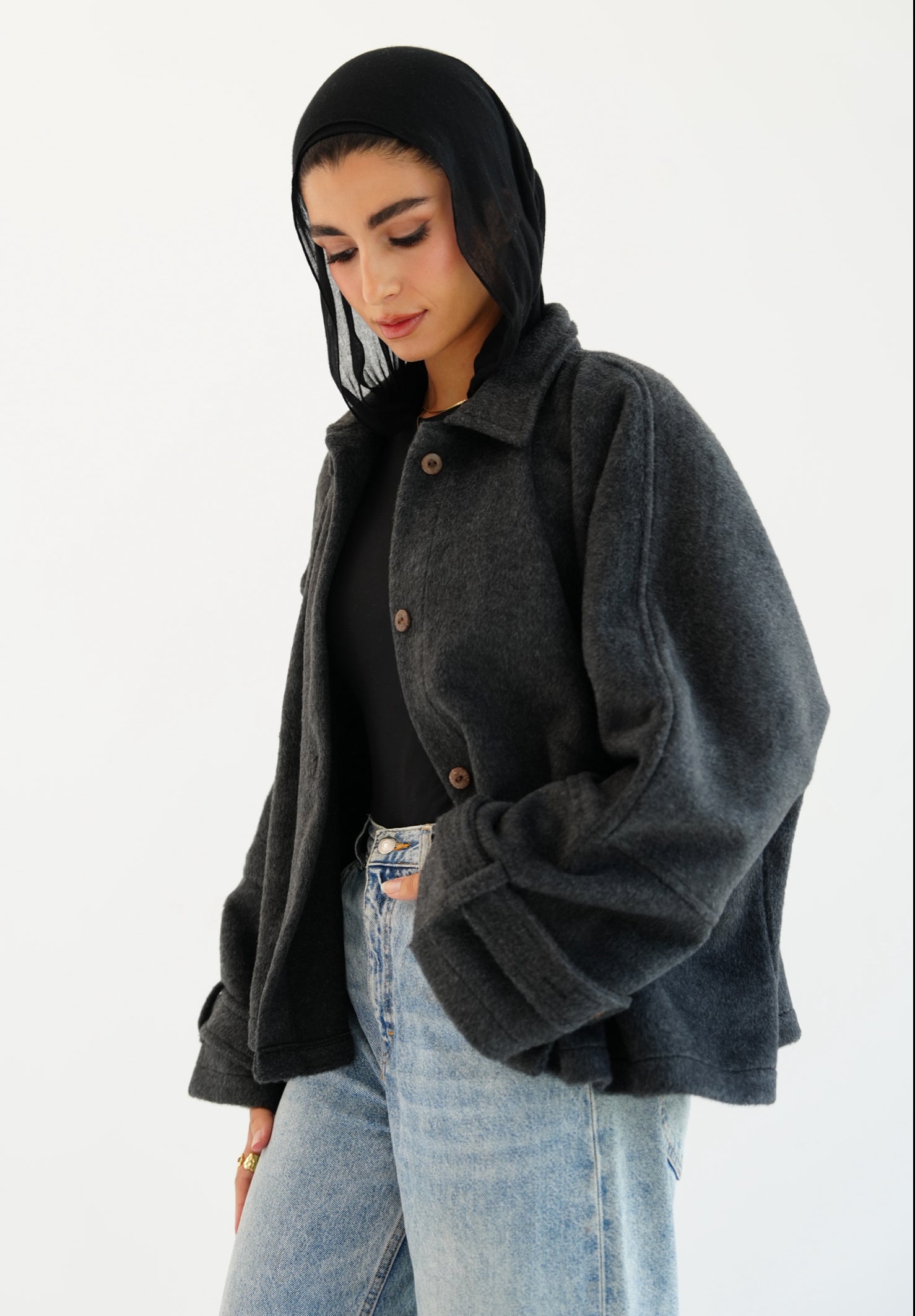The Heavy Wool Trench - Dark gray