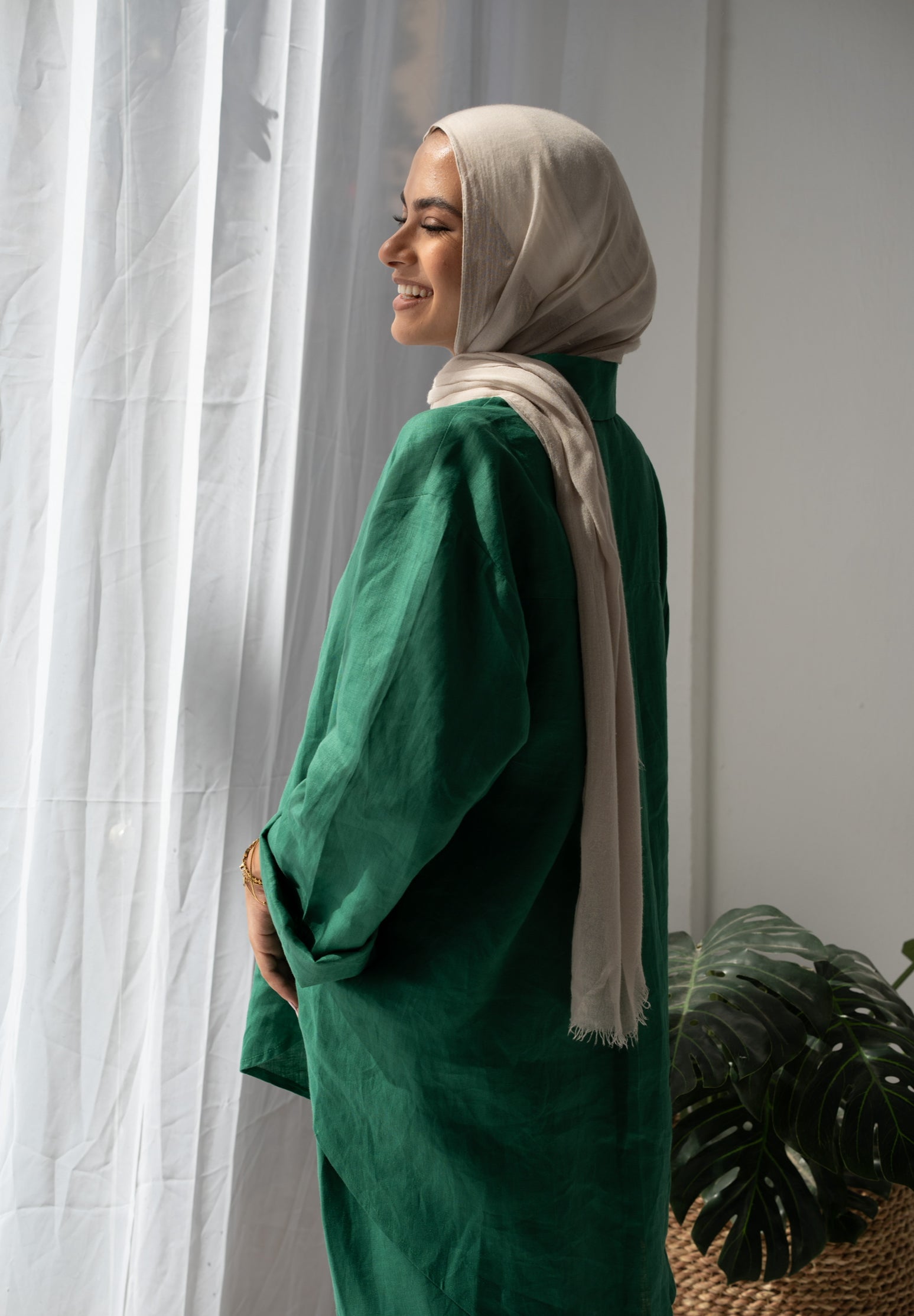 Green linen set