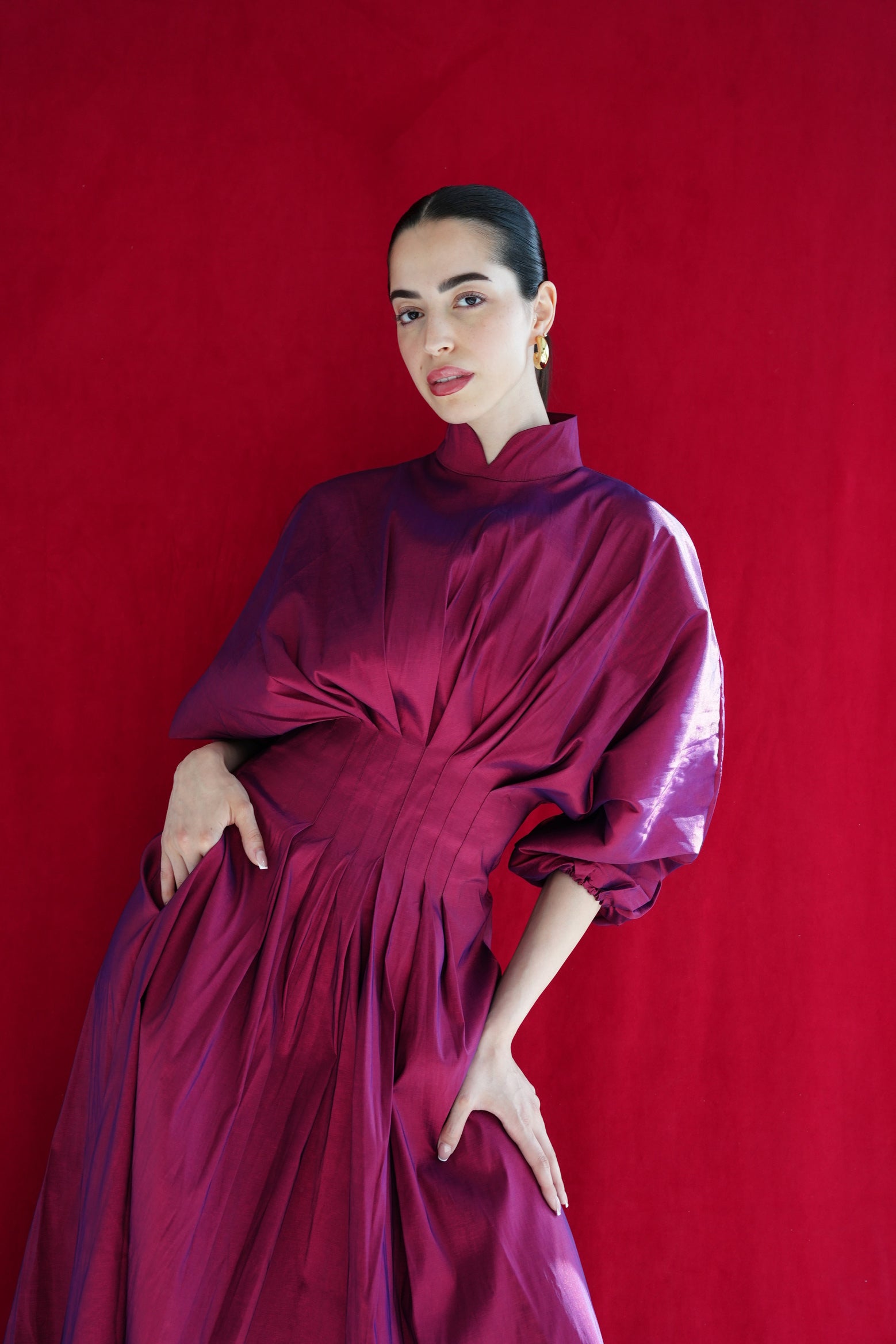 The Glow Dress- burgundy
