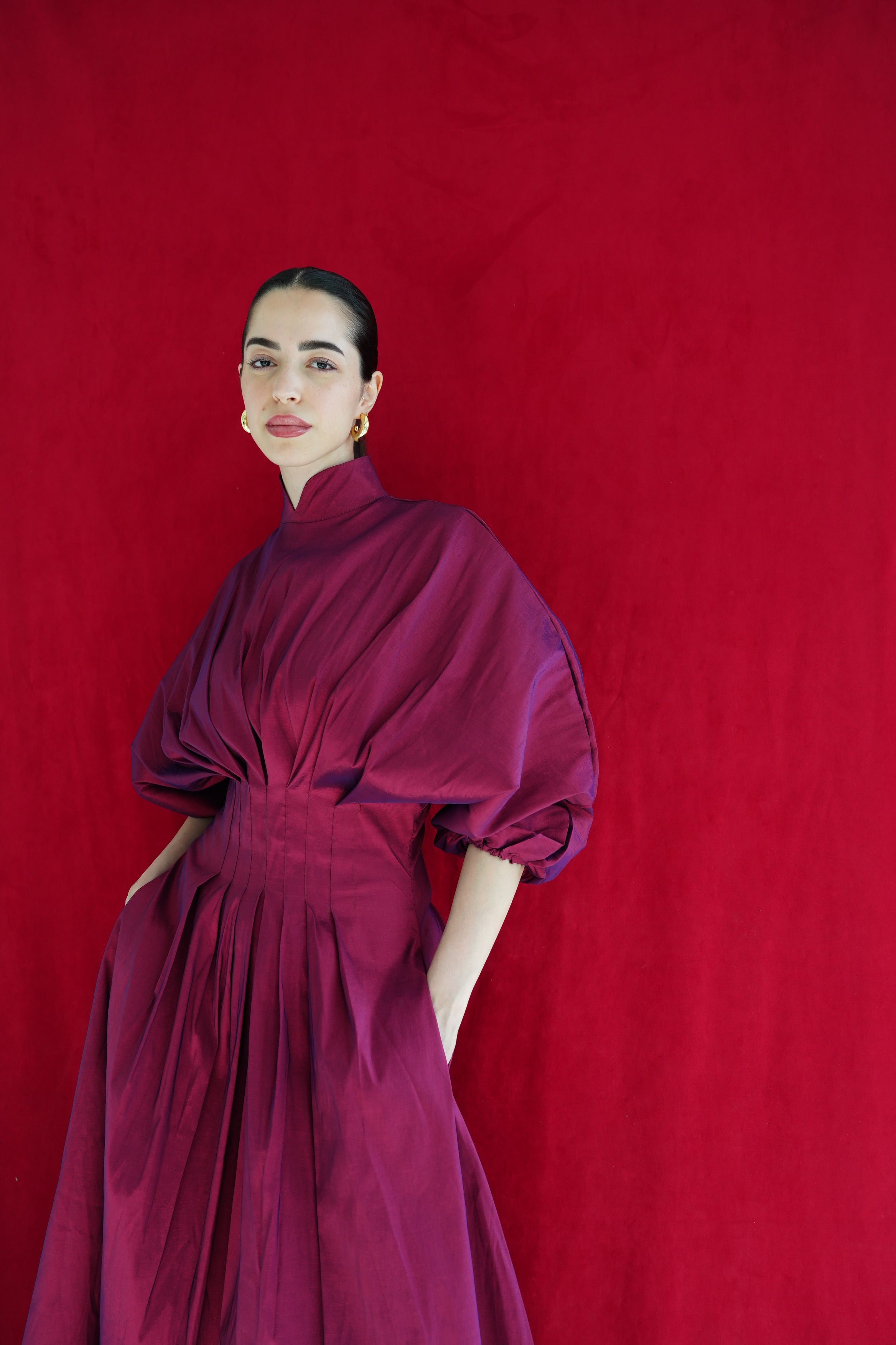 The Glow Dress- burgundy