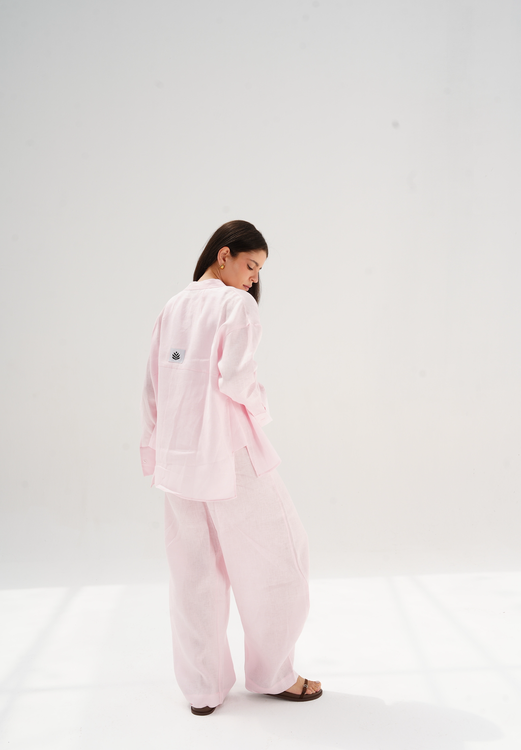 Velora linen set in pink