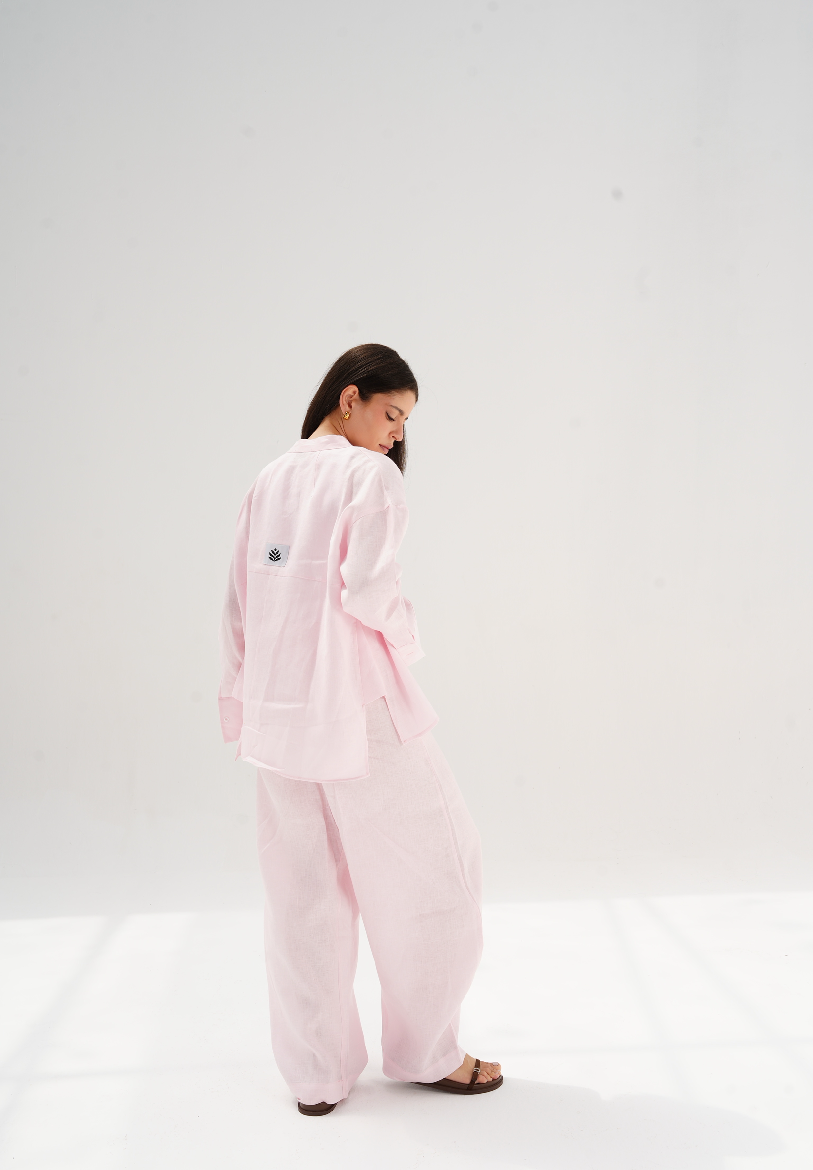 Velora linen set in pink