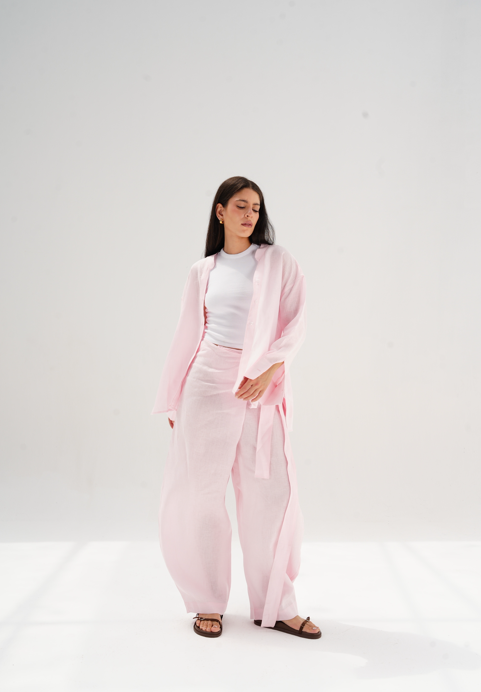 Velora linen set in pink