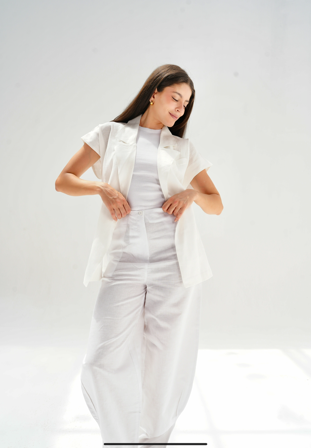 Balloon linen pants