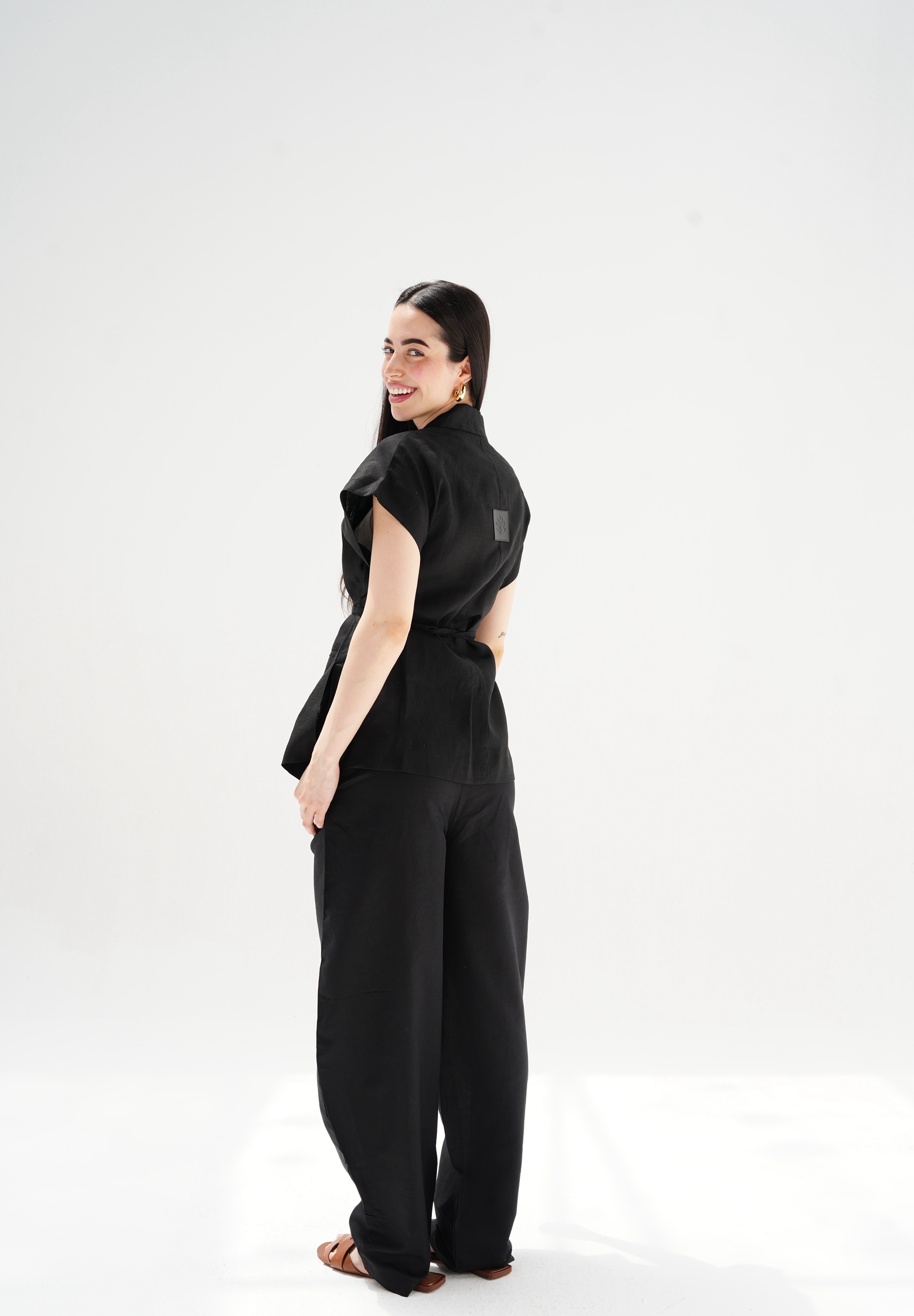 Balloon linen pants