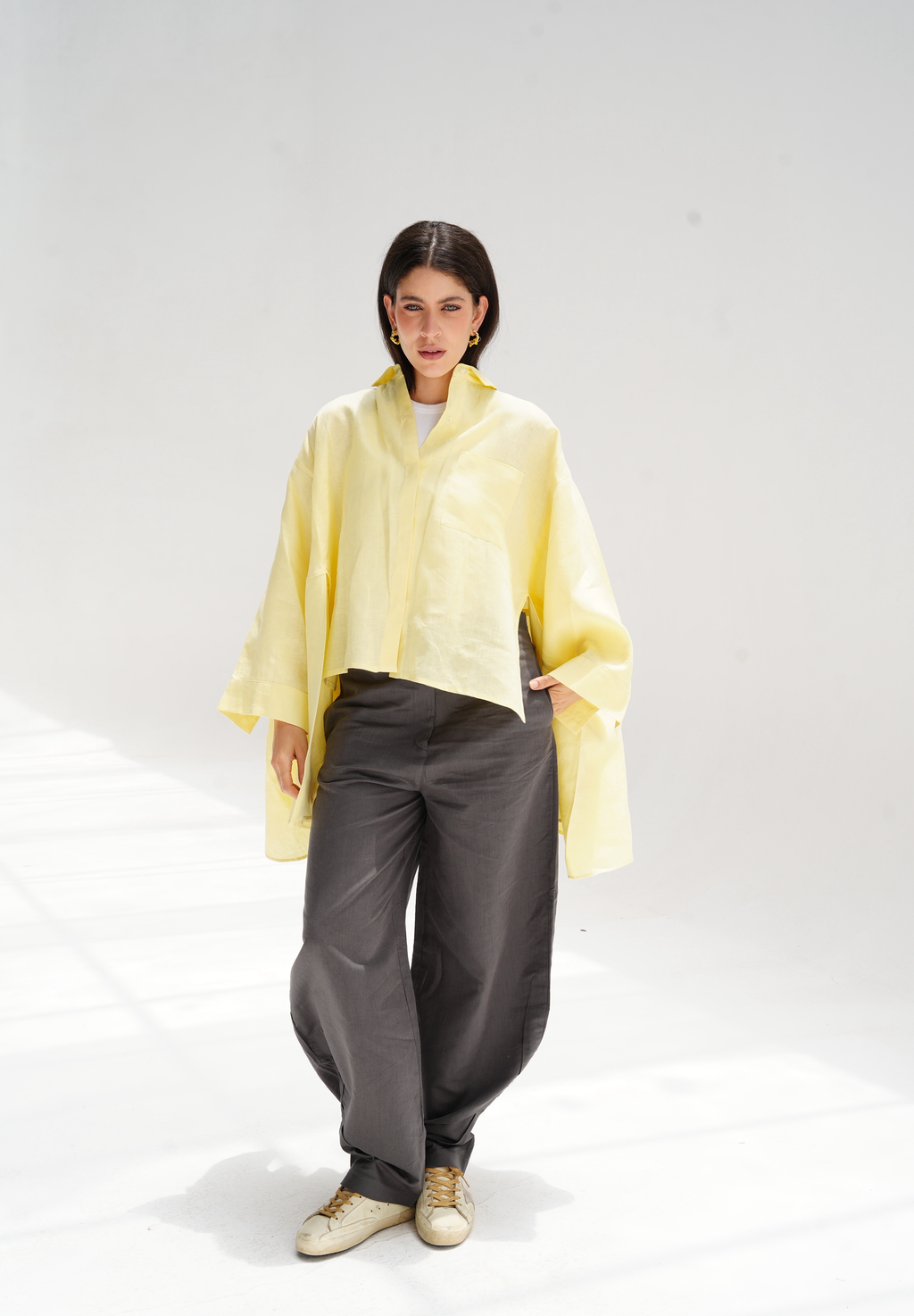Balloon linen pants