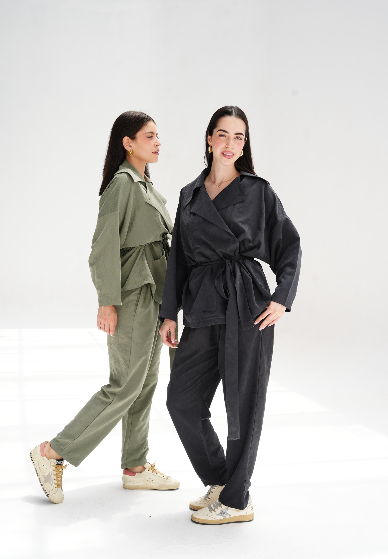 Draped cupra cardigan in olive