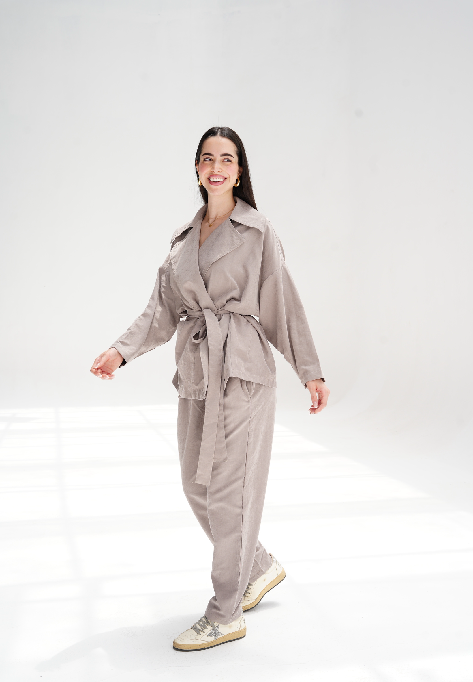 Contour Cupra cardigan in greige