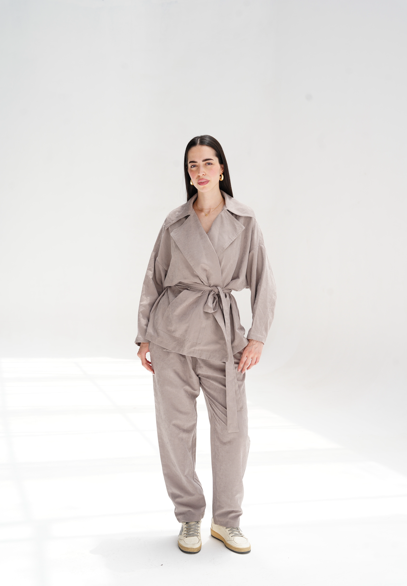 Contour Cupra cardigan in greige