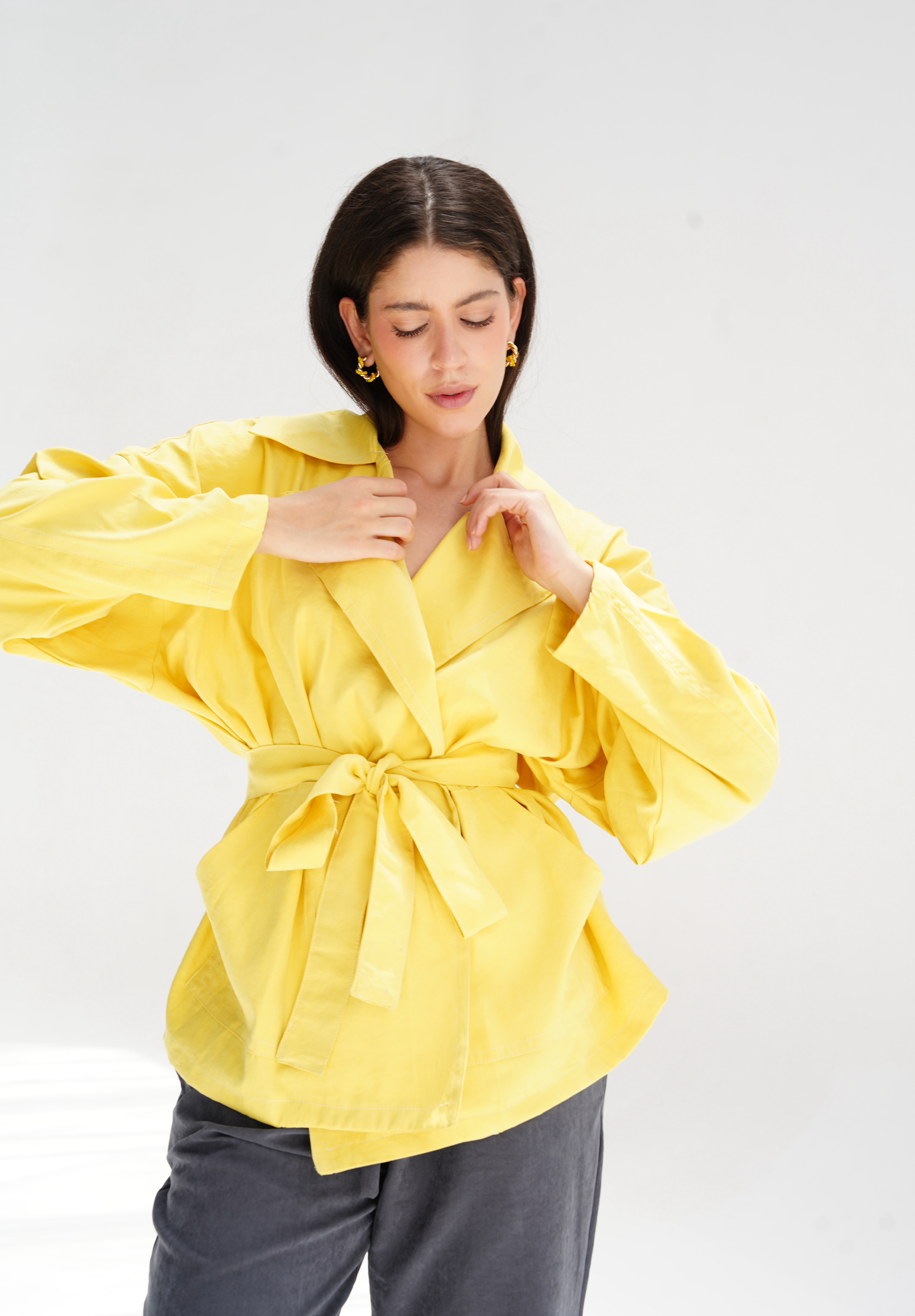 Contour Cupra cardigan in yellow
