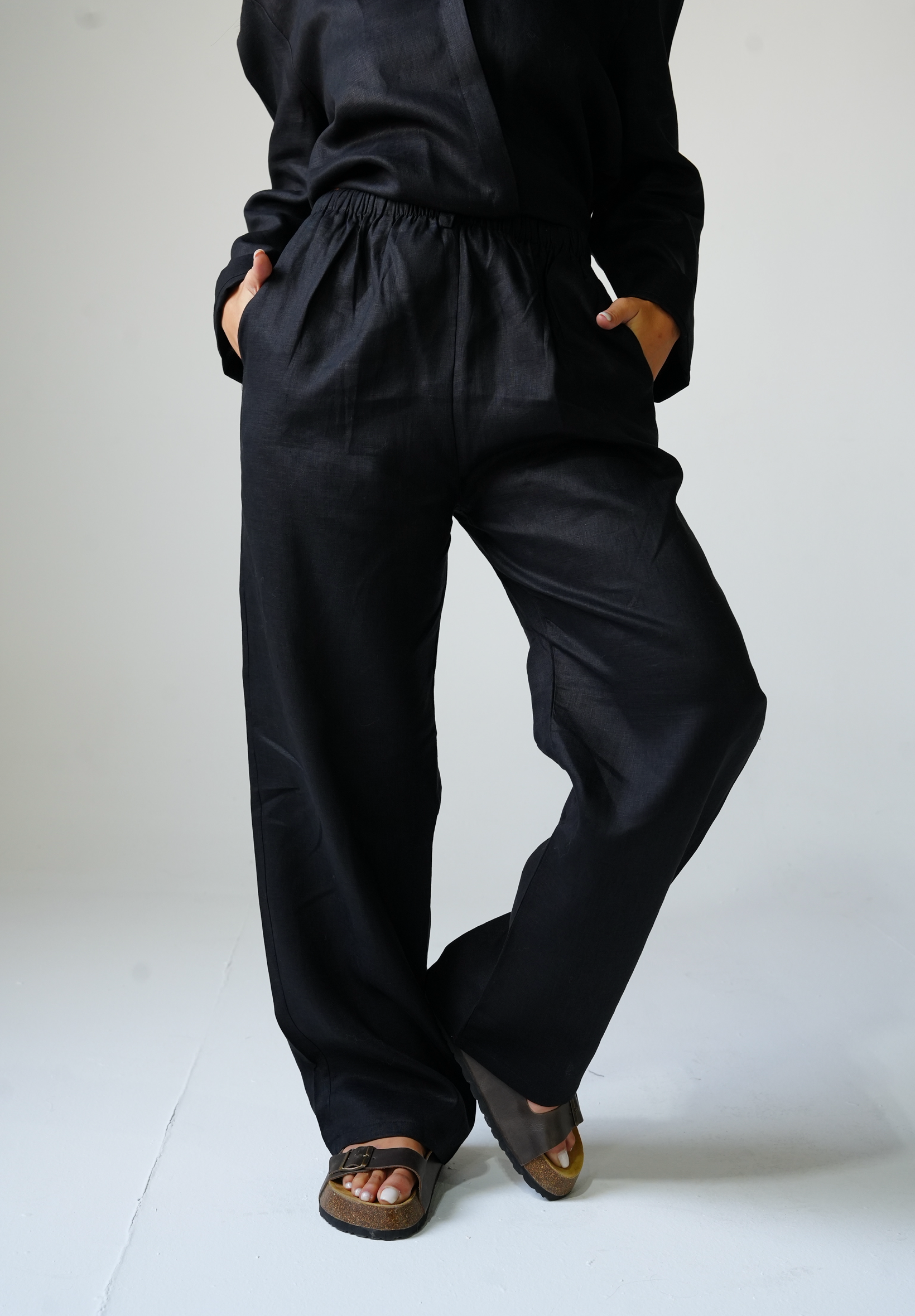 Black linen pants