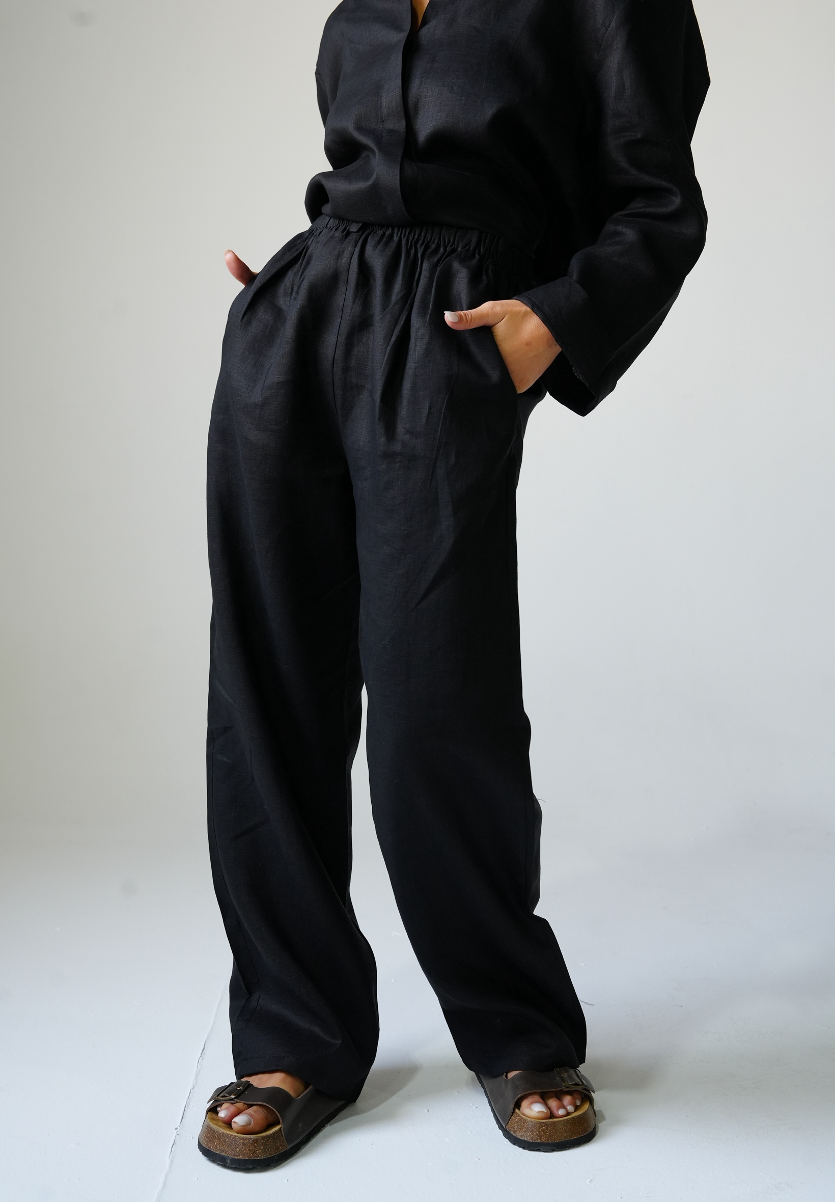 Black linen pants