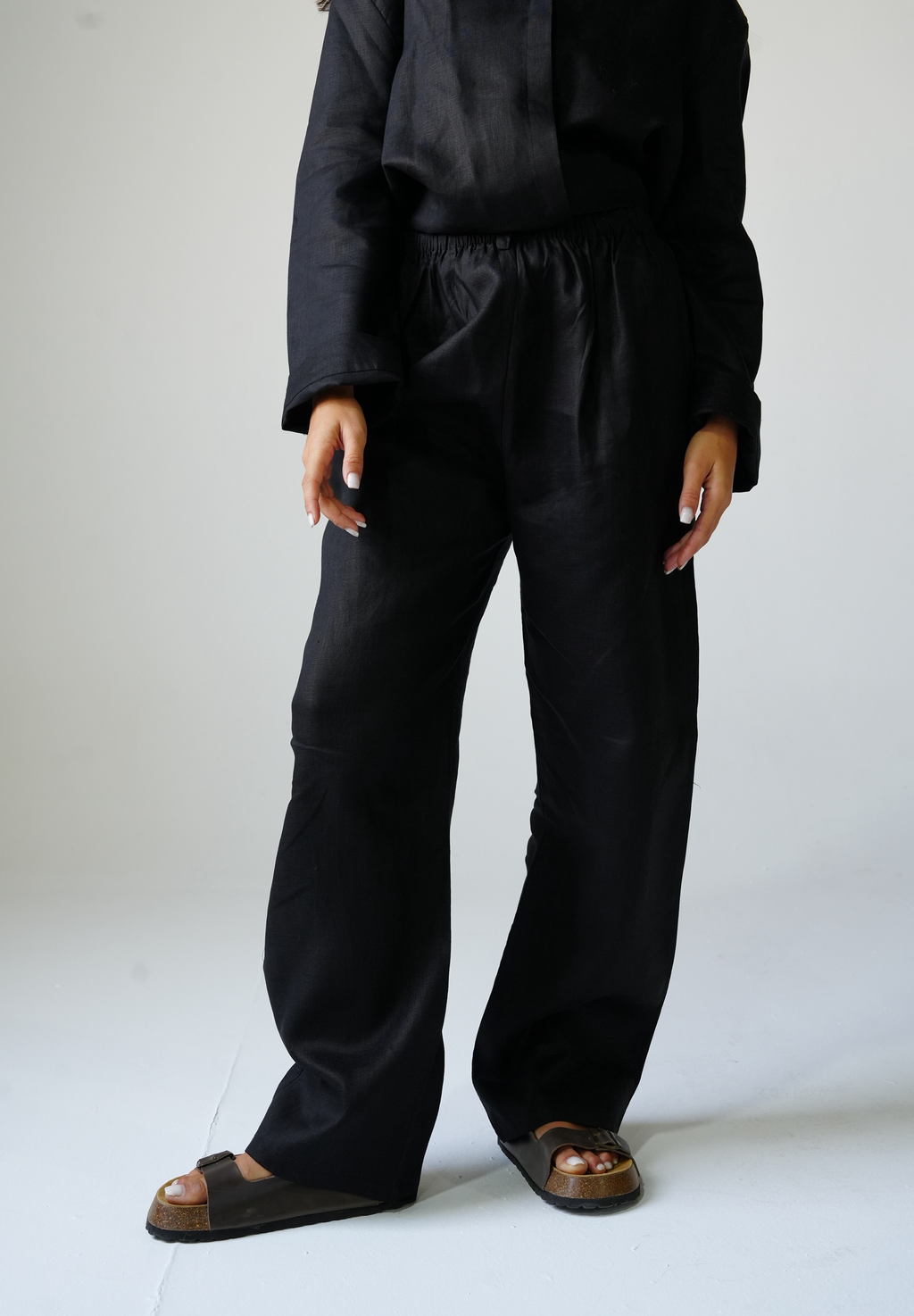 Black linen pants