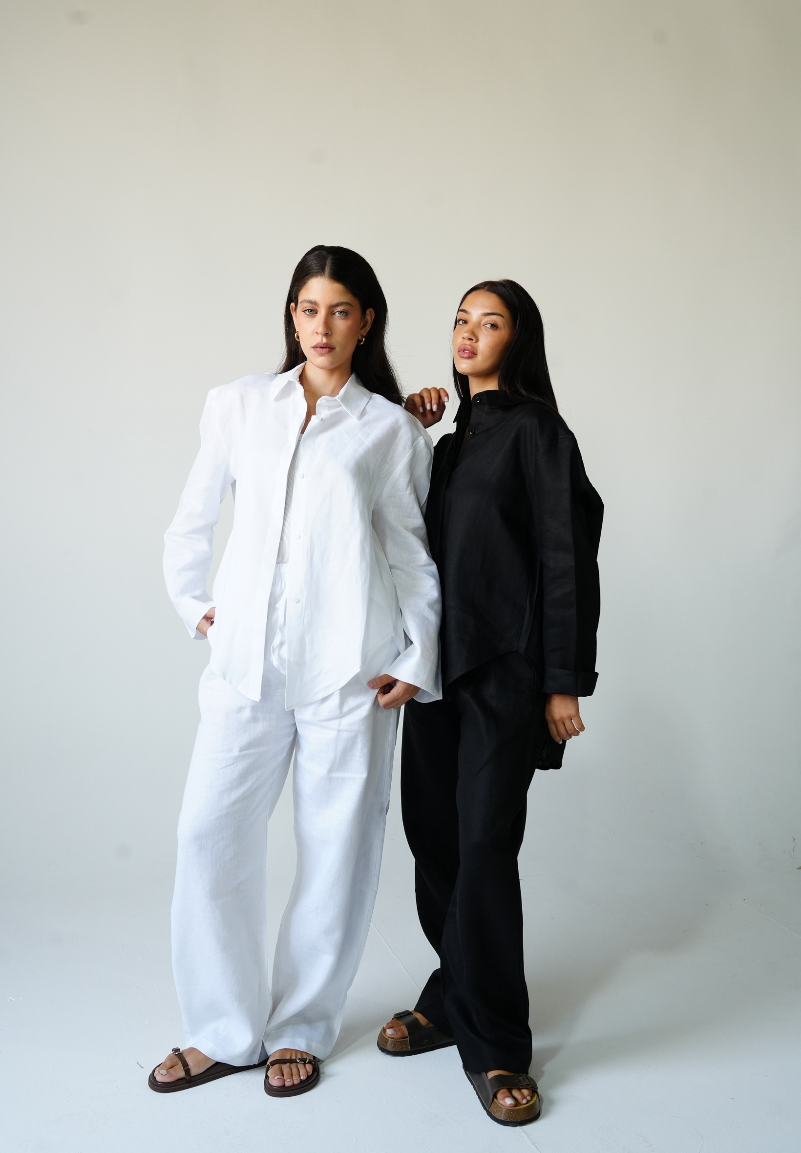 Black linen shirt