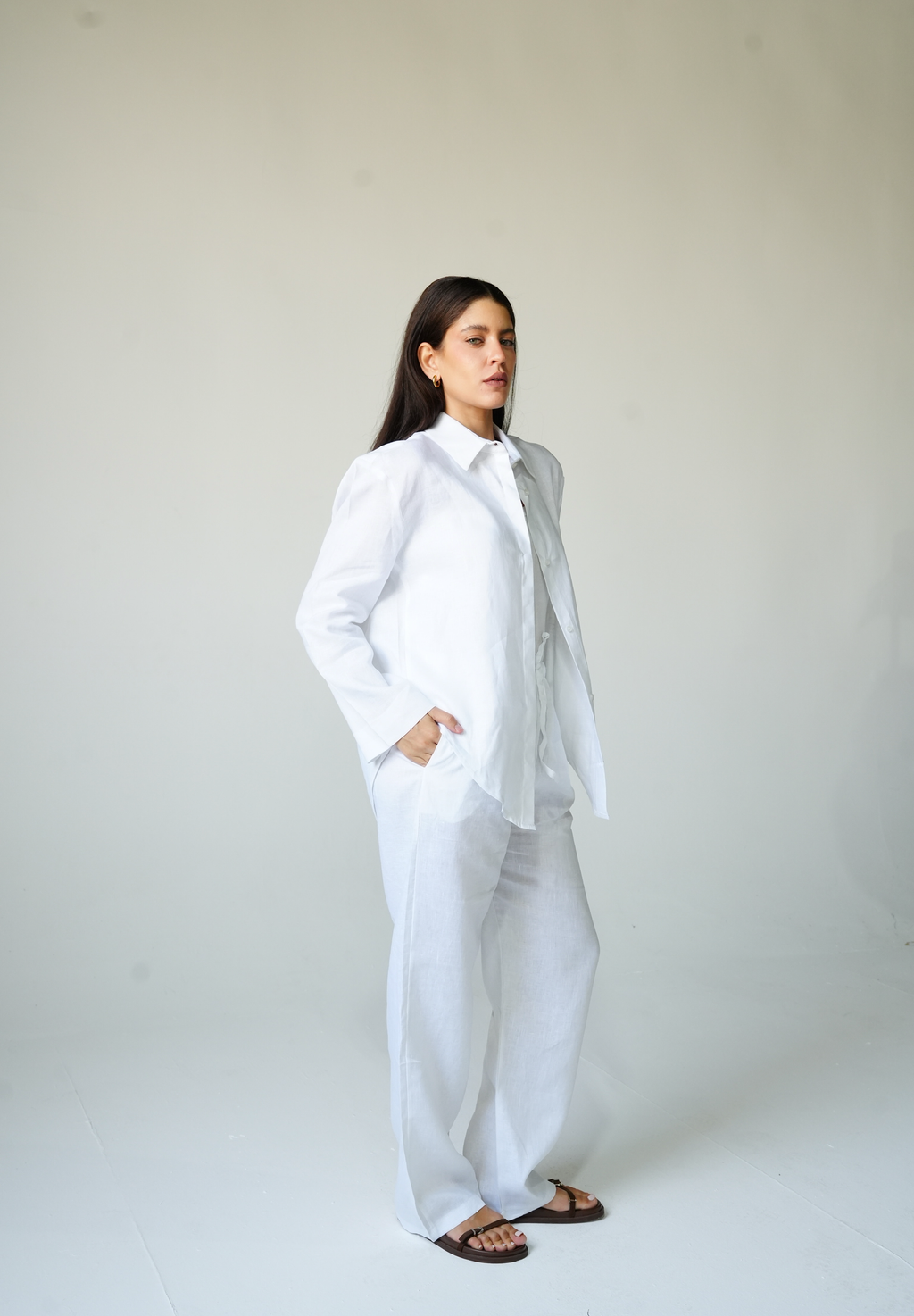 White linen shirt