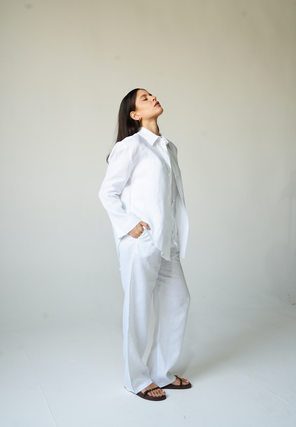 White linen shirt