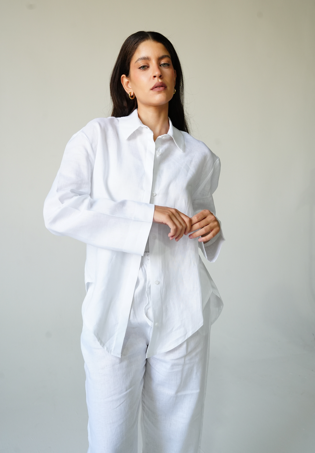White linen shirt