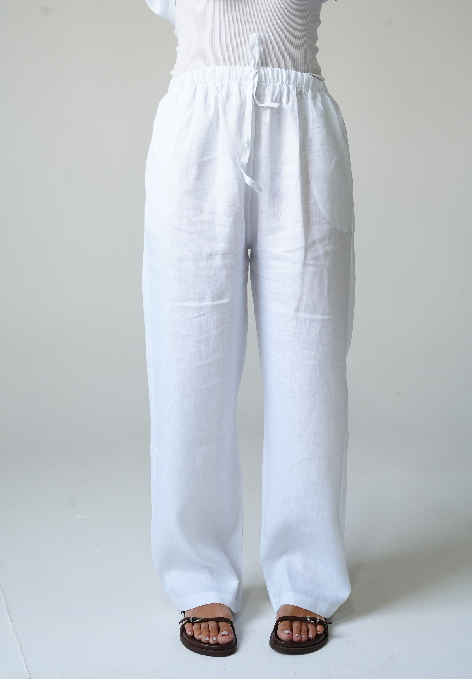 White linen pants
