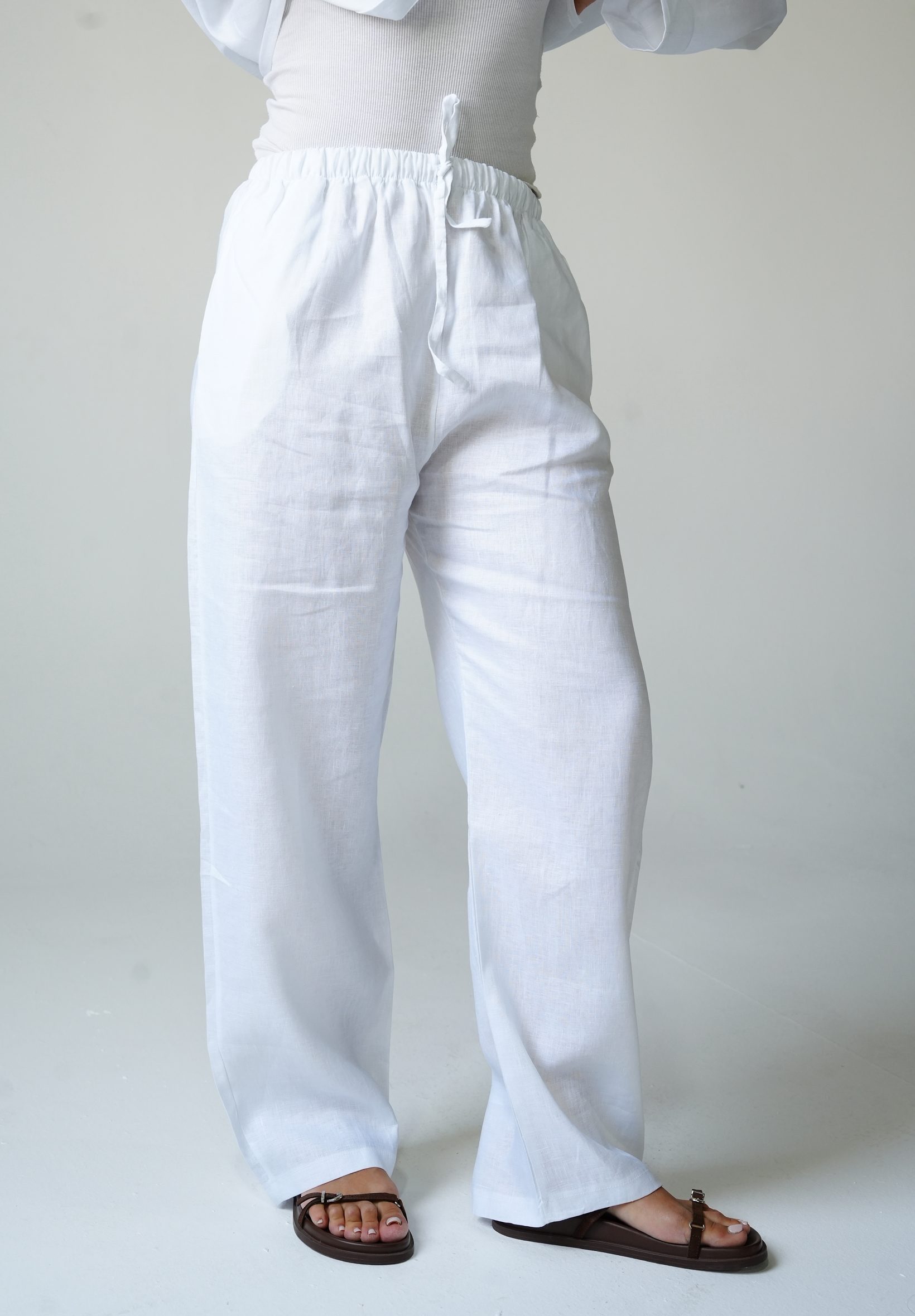 White linen pants