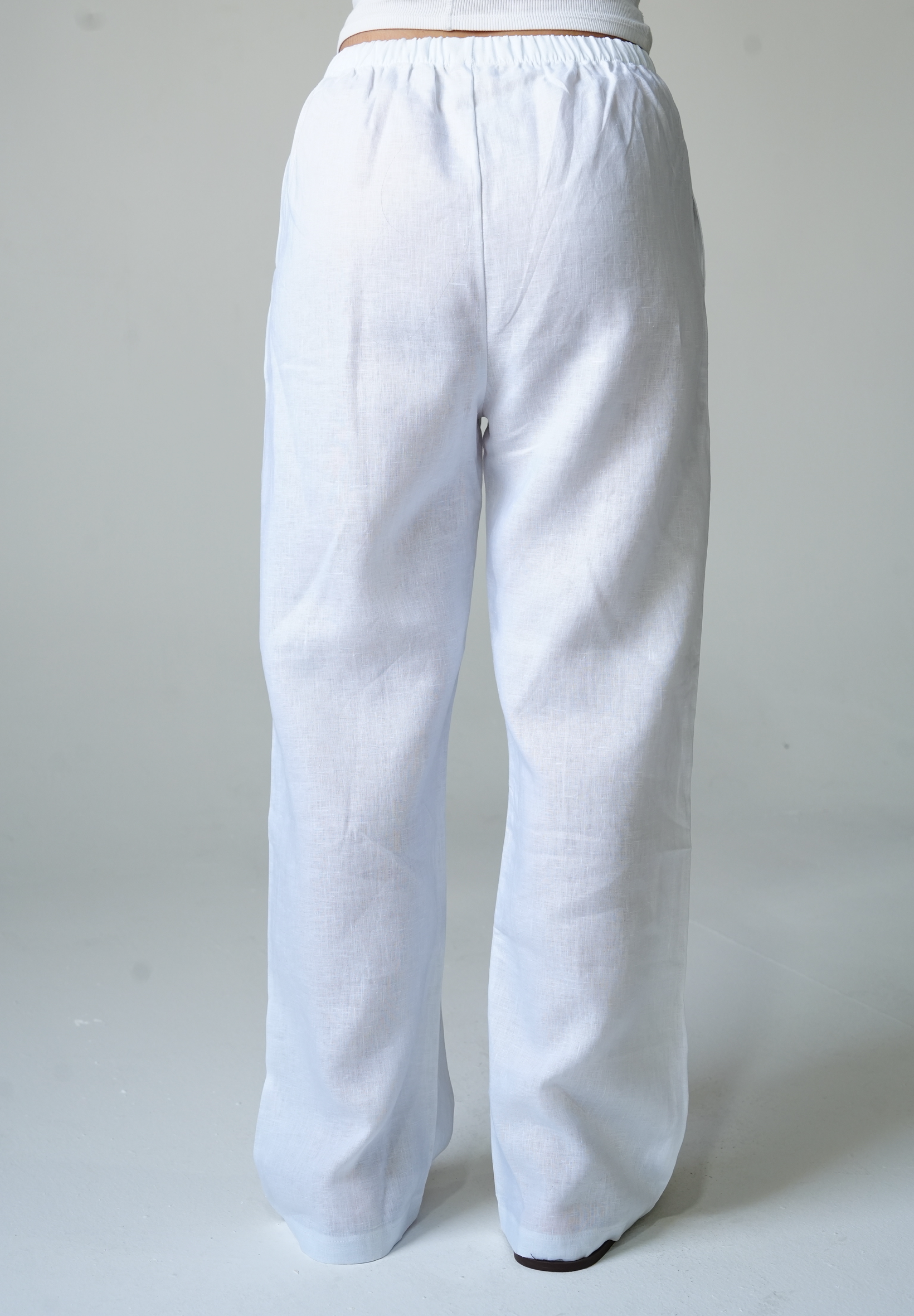 White linen pants
