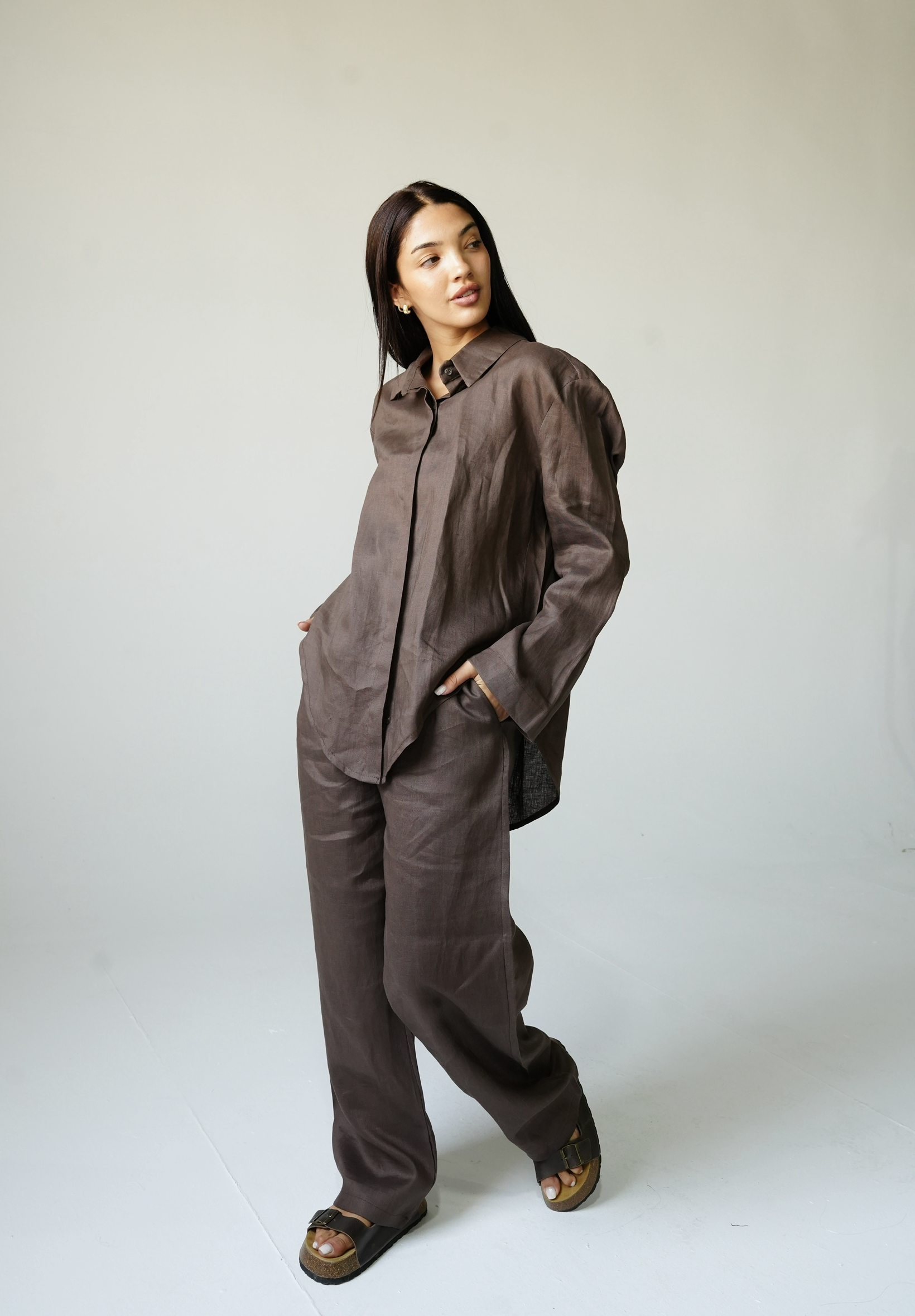 Linen set in Brown