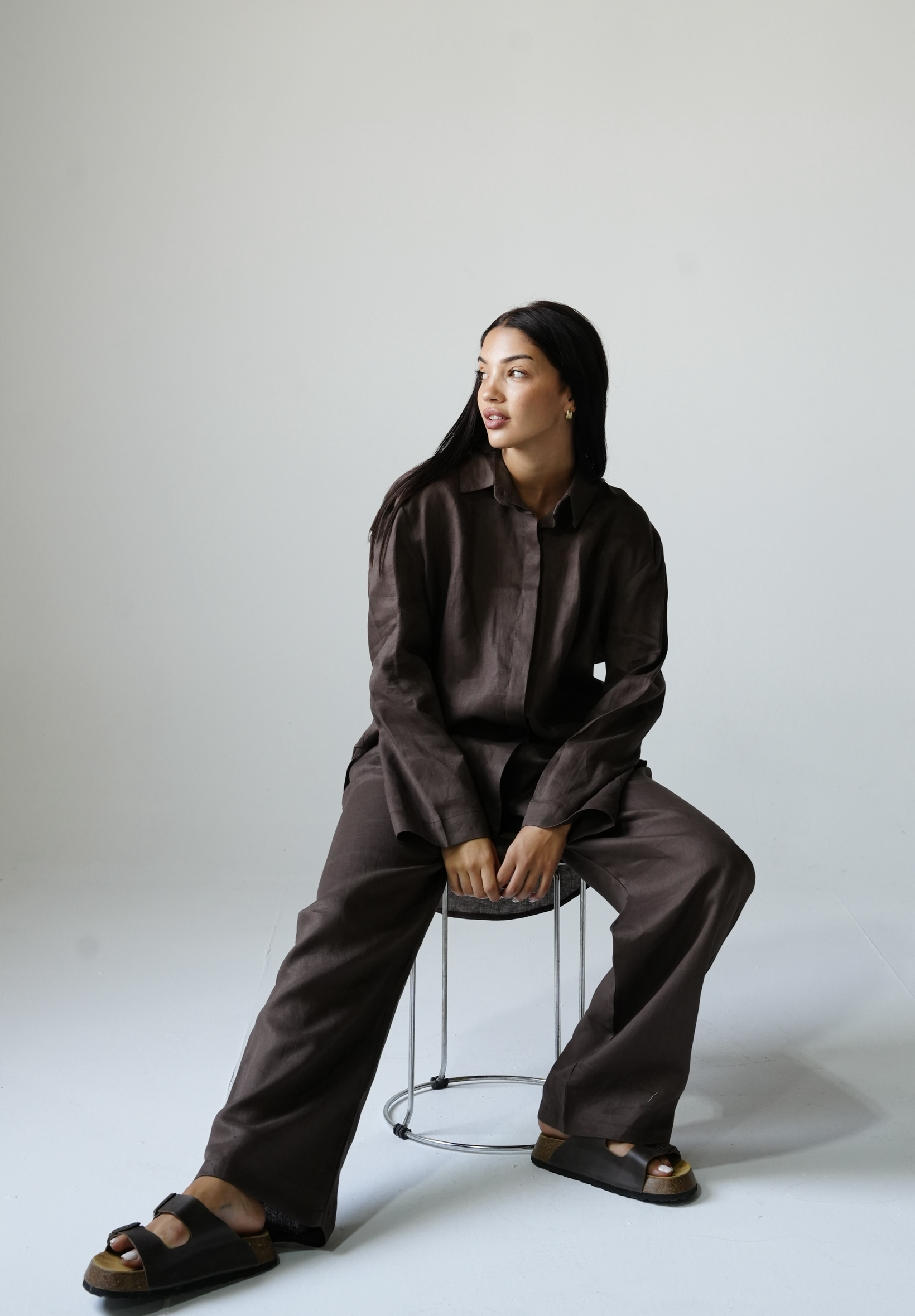 Linen set in Brown