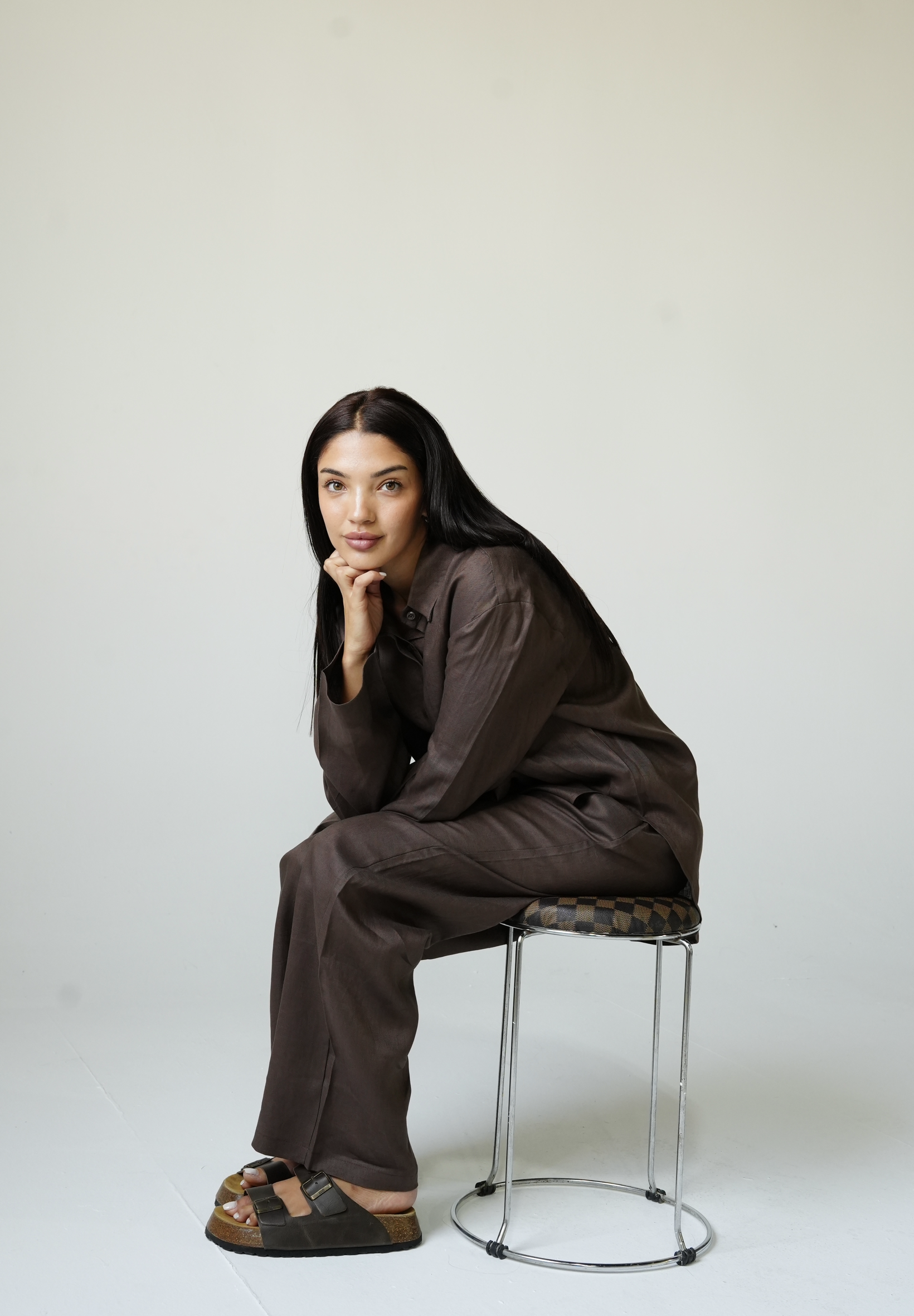 Linen set in Brown